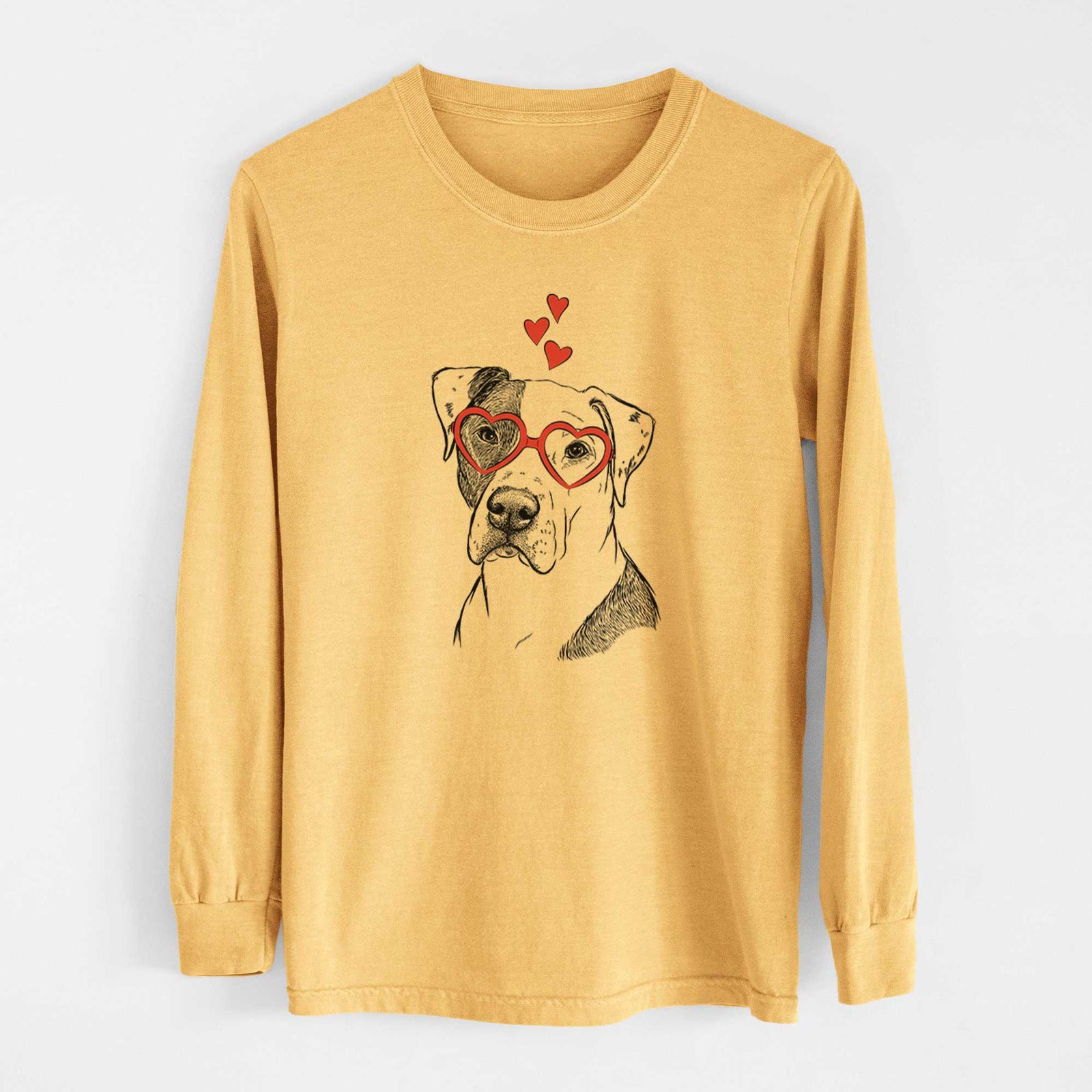 Valentine Duke the American Staffordshire Terrier Mix - Heavyweight 100% Cotton Long Sleeve