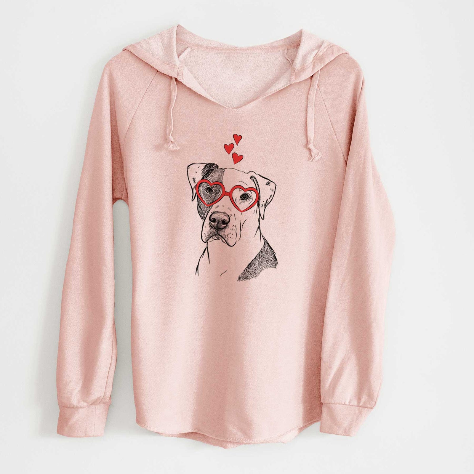 Valentine Duke the American Staffordshire Terrier Mix - Cali Wave Hooded Sweatshirt