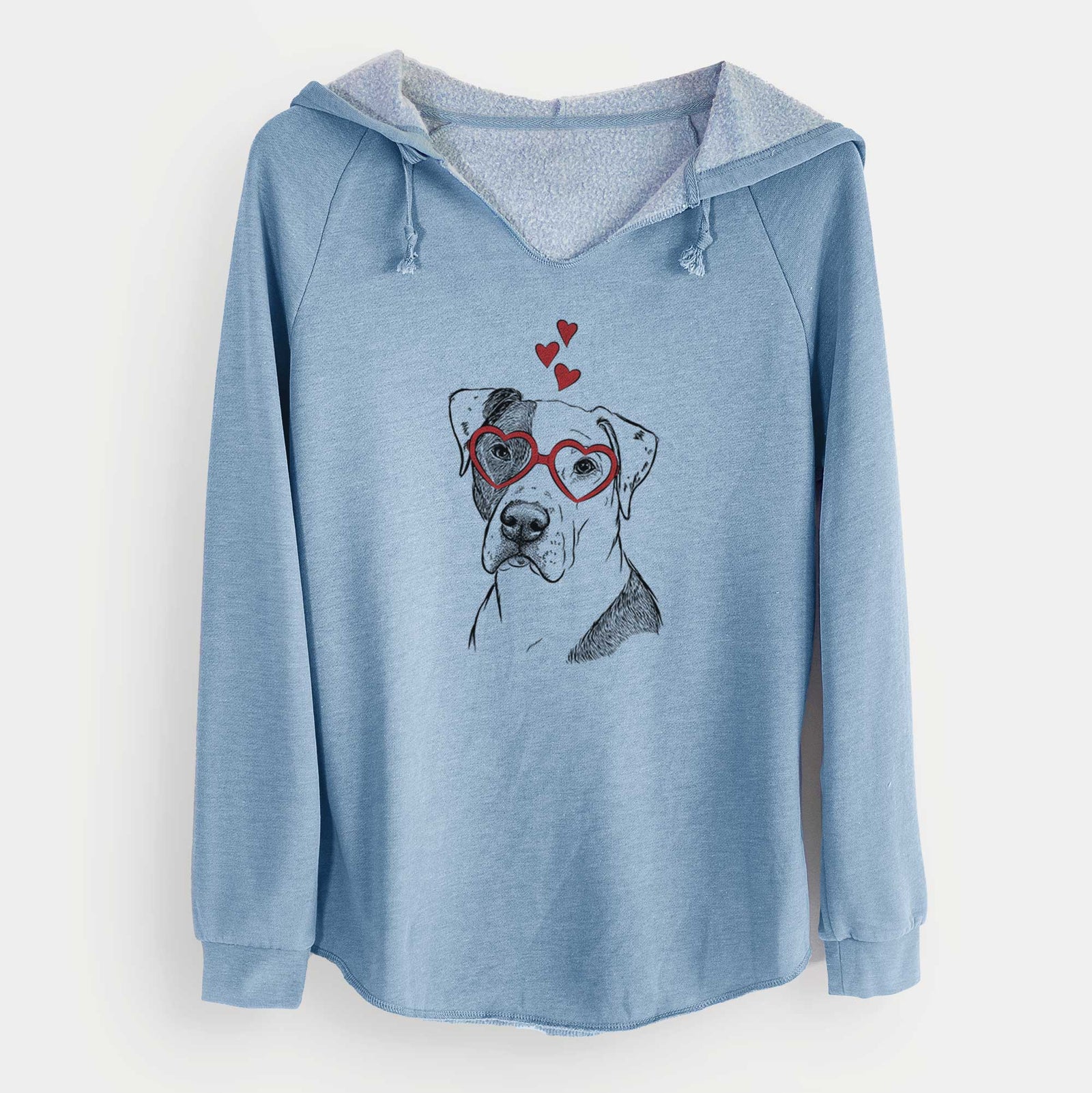 Valentine Duke the American Staffordshire Terrier Mix - Cali Wave Hooded Sweatshirt