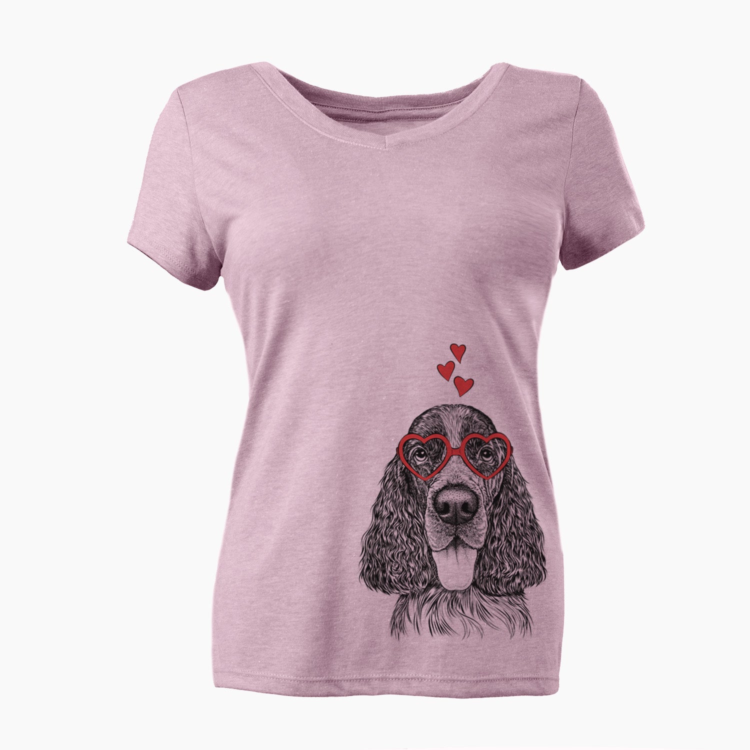 Valentine Duke the English Springer Spaniel - Women's Perfect V-neck Shirt
