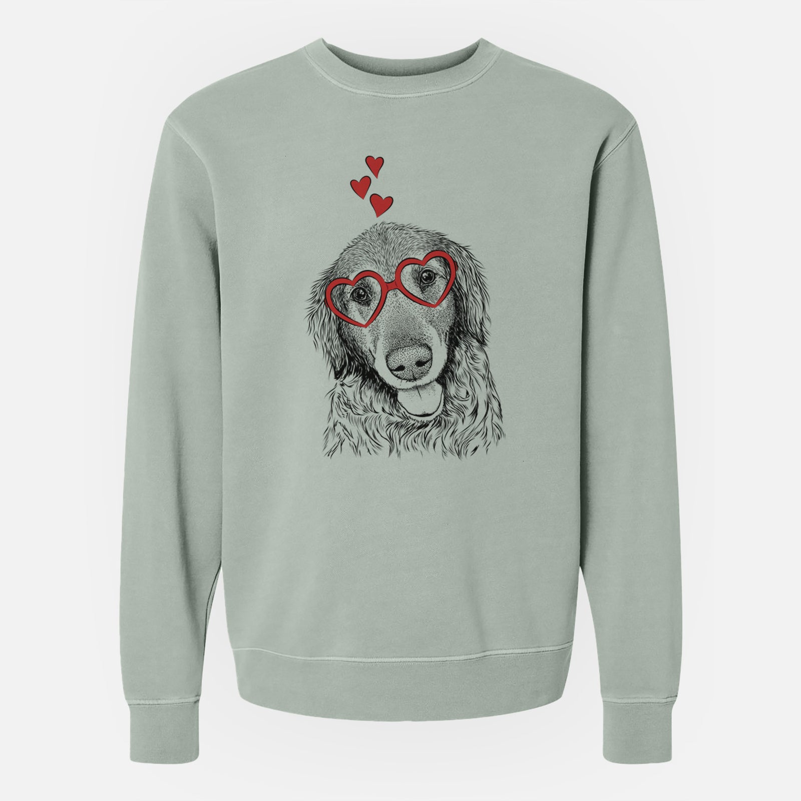 Valentine Duncan the Golden Retriever - Unisex Pigment Dyed Crew Sweatshirt