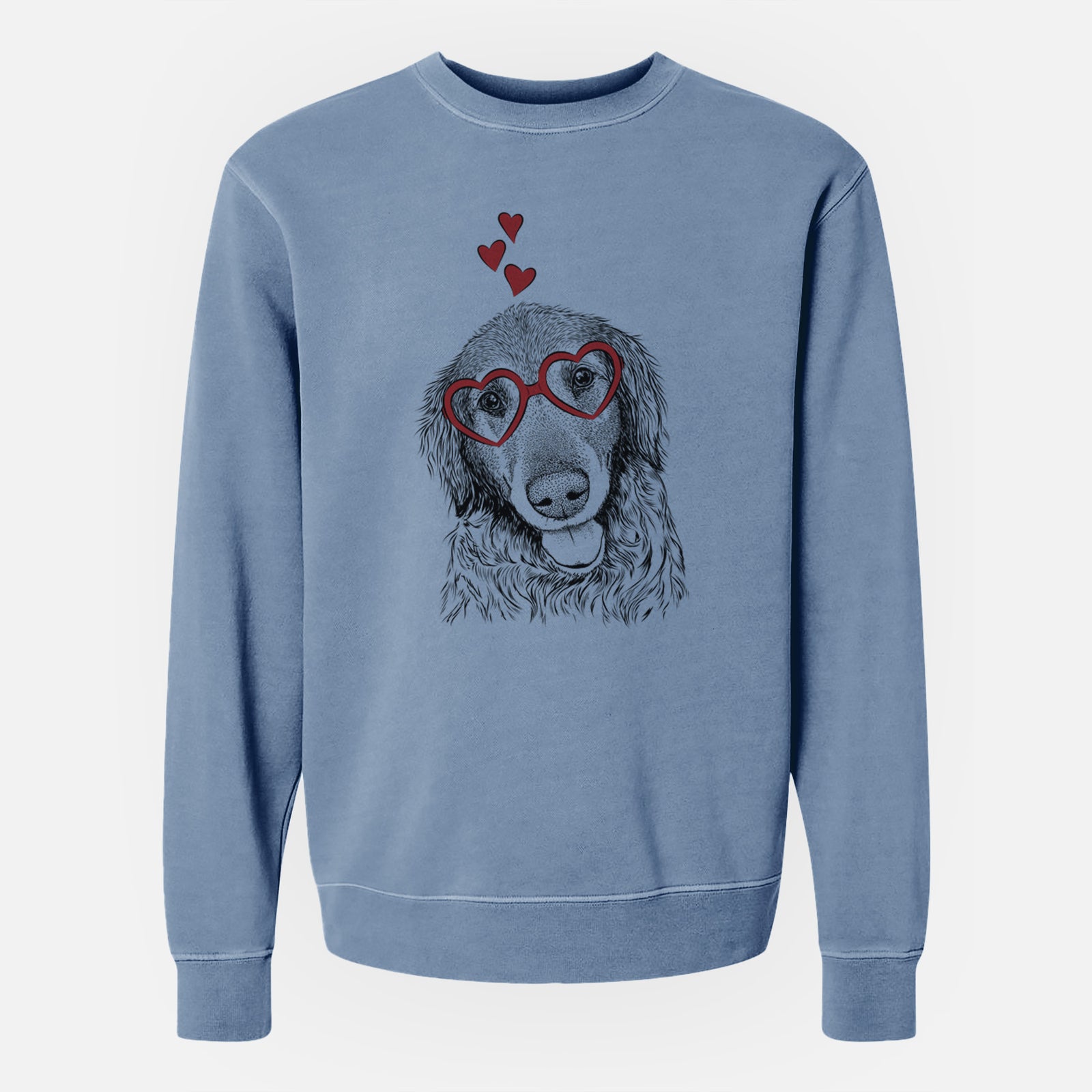 Valentine Duncan the Golden Retriever - Unisex Pigment Dyed Crew Sweatshirt
