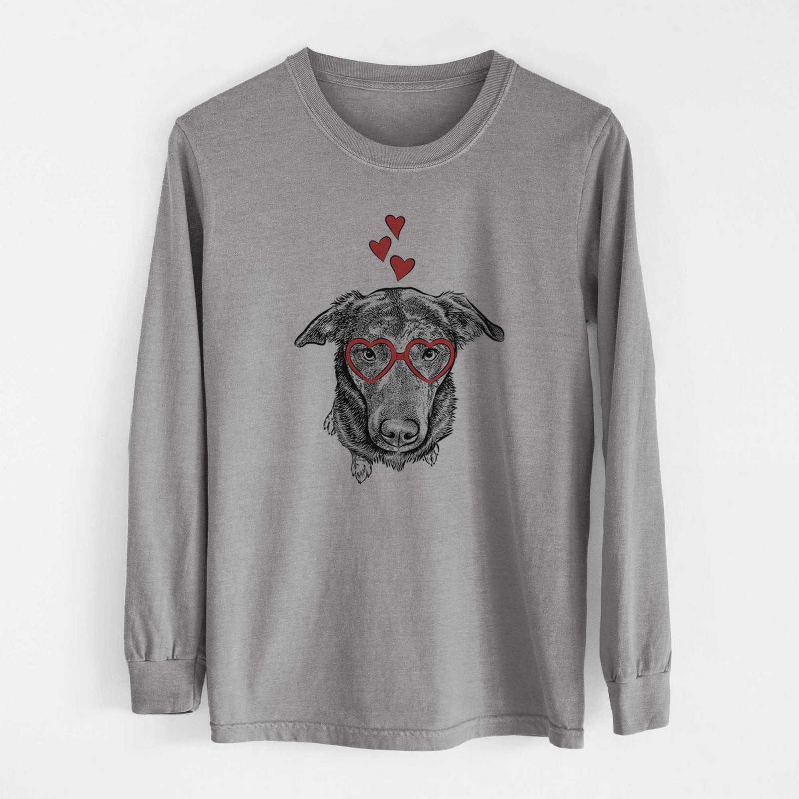 Valentine Echo the Pitbull Beagle Mix - Heavyweight 100% Cotton Long Sleeve