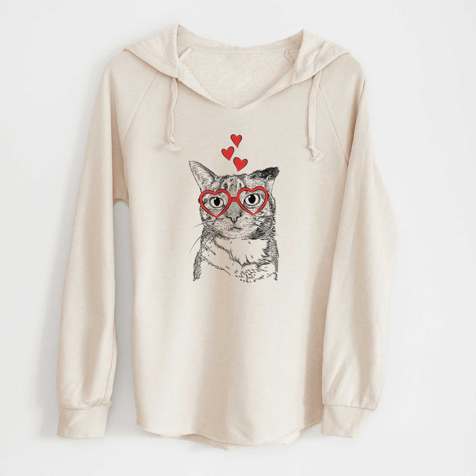 Valentine Eleanor the Domestic Shorthair Cat - Cali Wave Hooded Sweatshirt