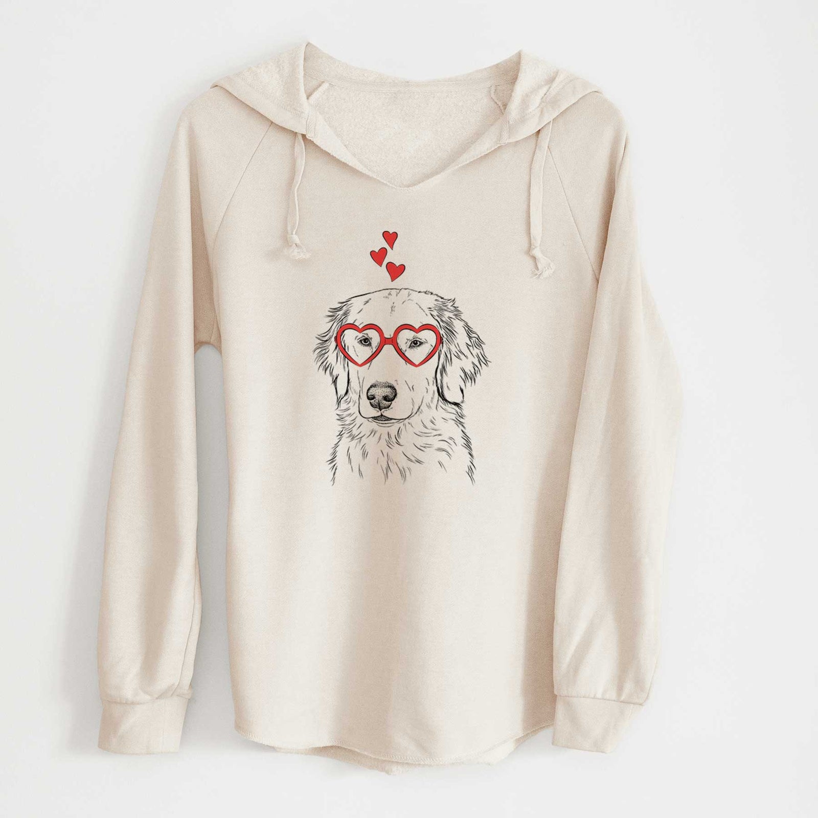 Valentine Eli the Golden Retriever - Cali Wave Hooded Sweatshirt