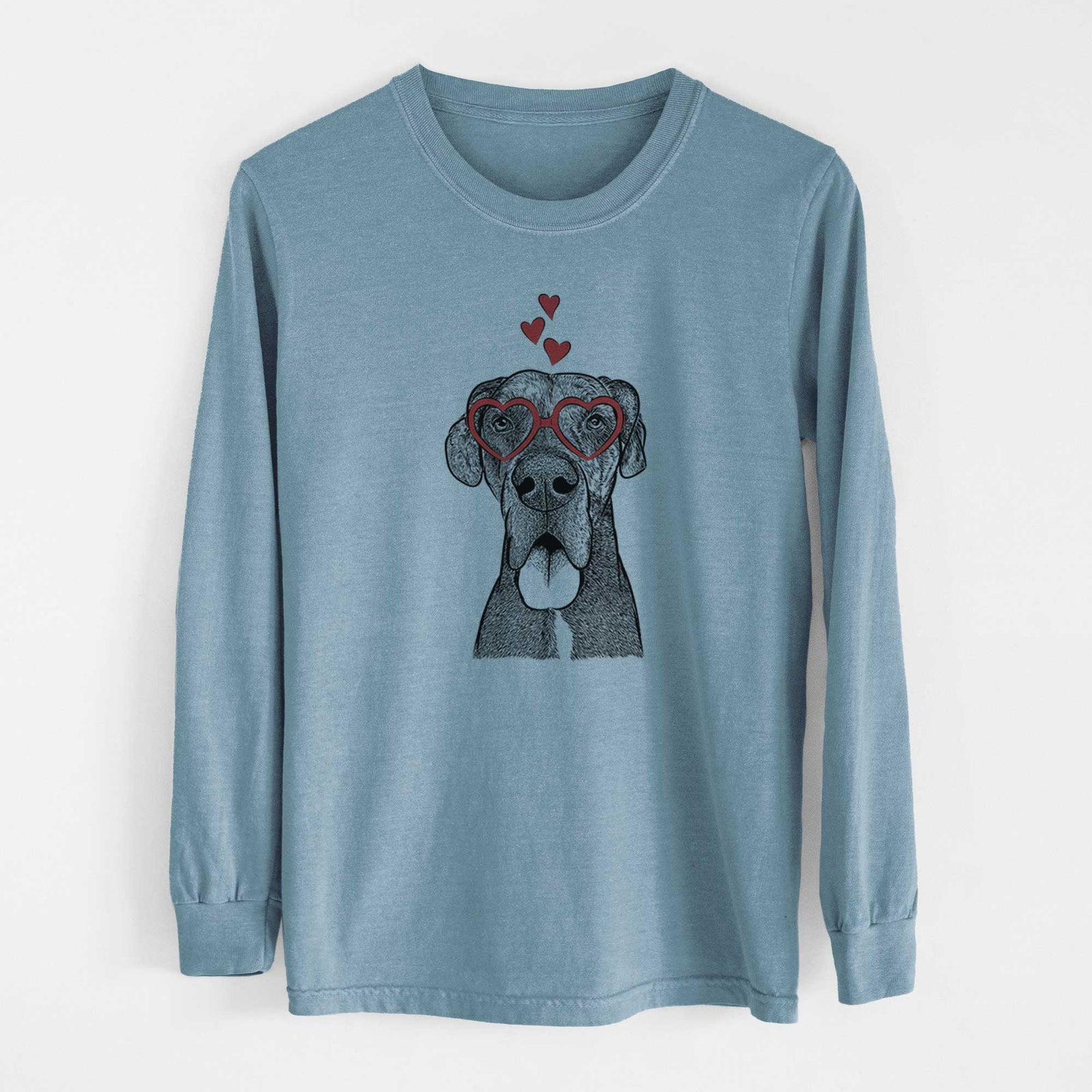 Valentine Eli the Great Dane - Heavyweight 100% Cotton Long Sleeve