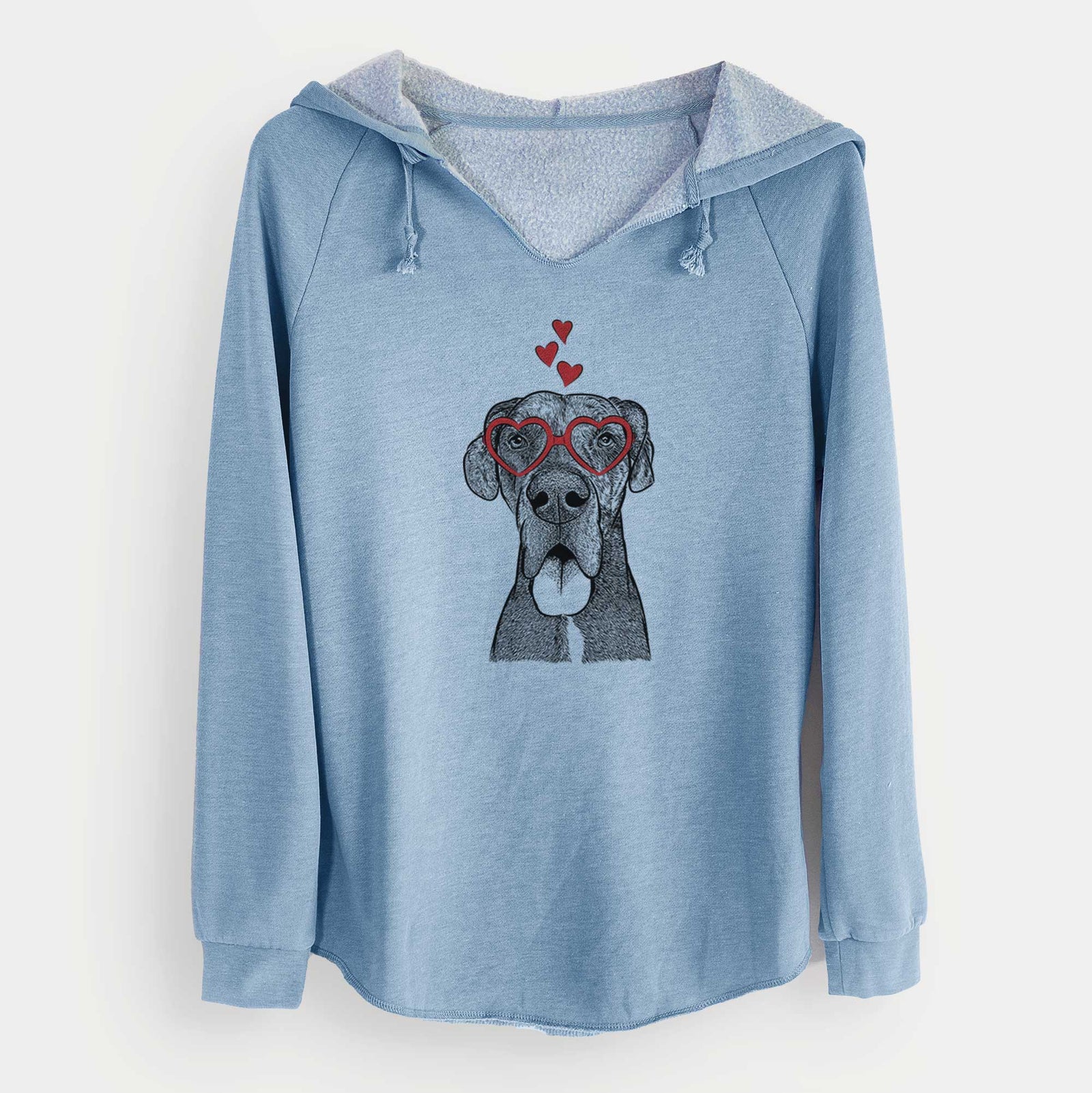 Valentine Eli the Great Dane - Cali Wave Hooded Sweatshirt