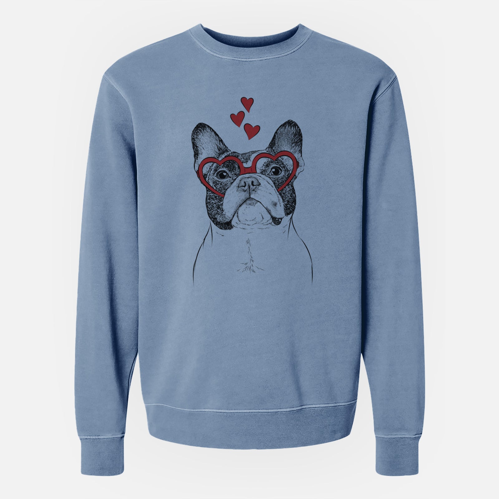 Valentine Ella the French Bulldog - Unisex Pigment Dyed Crew Sweatshirt