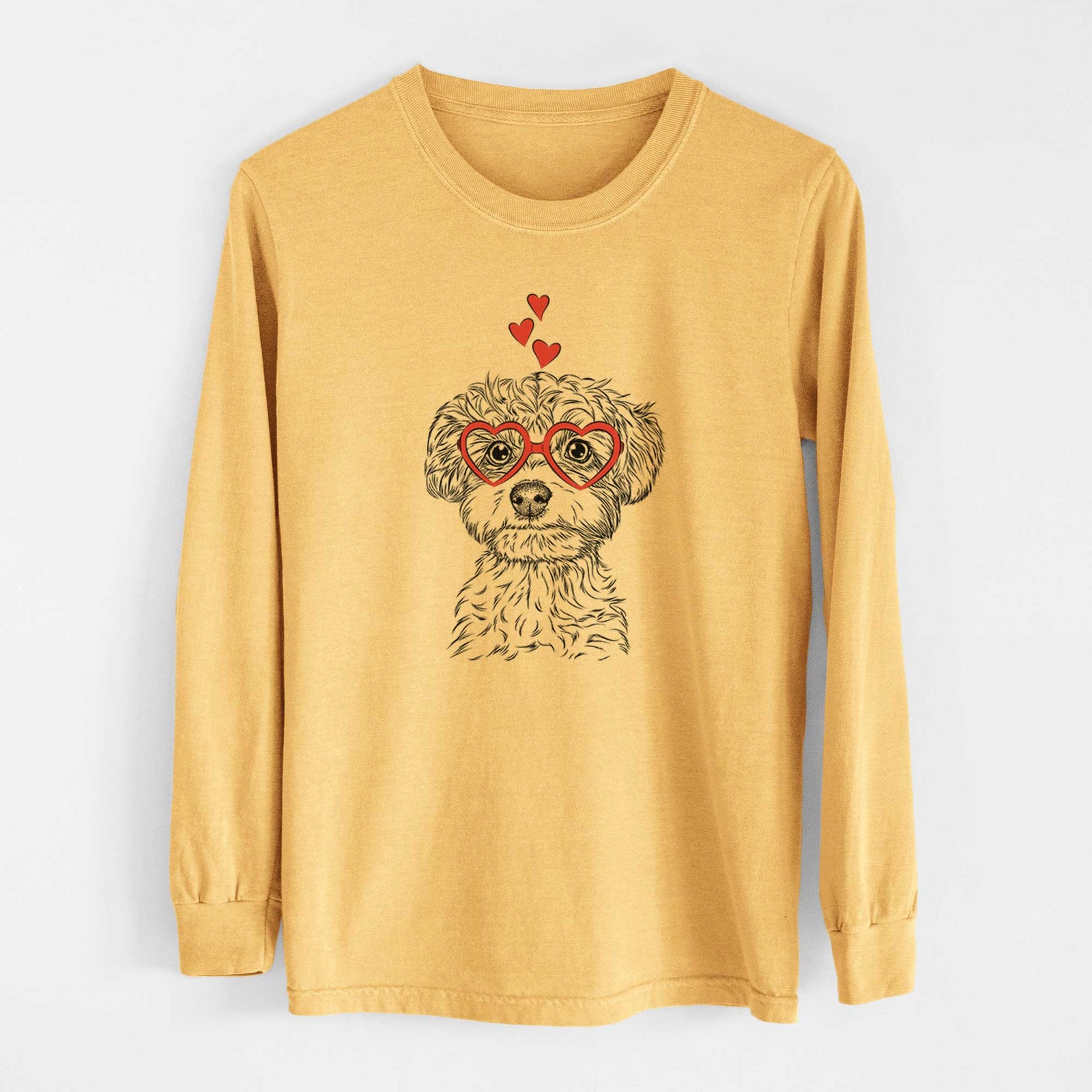 Valentine Elliott the Yorkiepoo - Heavyweight 100% Cotton Long Sleeve