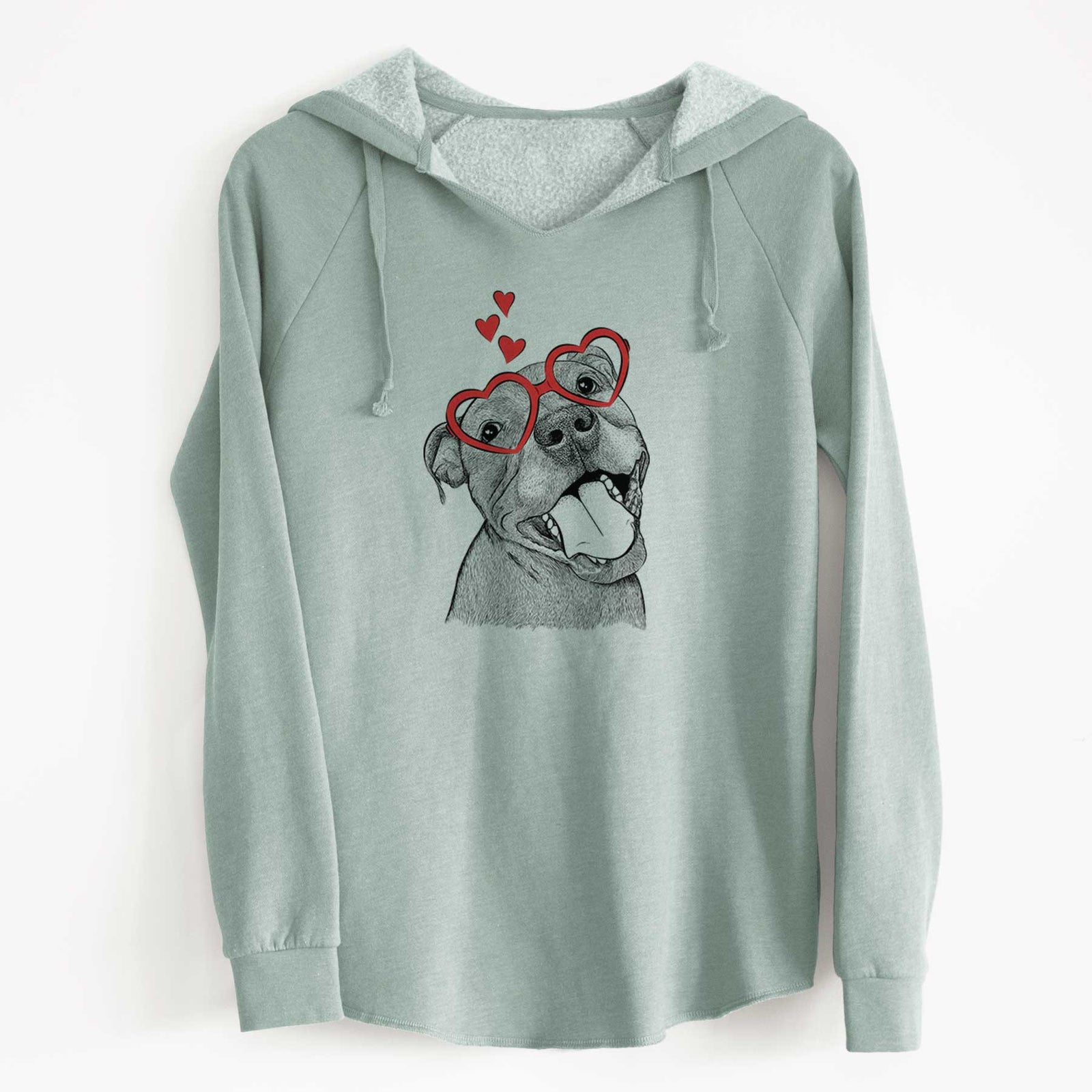 Valentine Eloise the Pitbull Mix - Cali Wave Hooded Sweatshirt