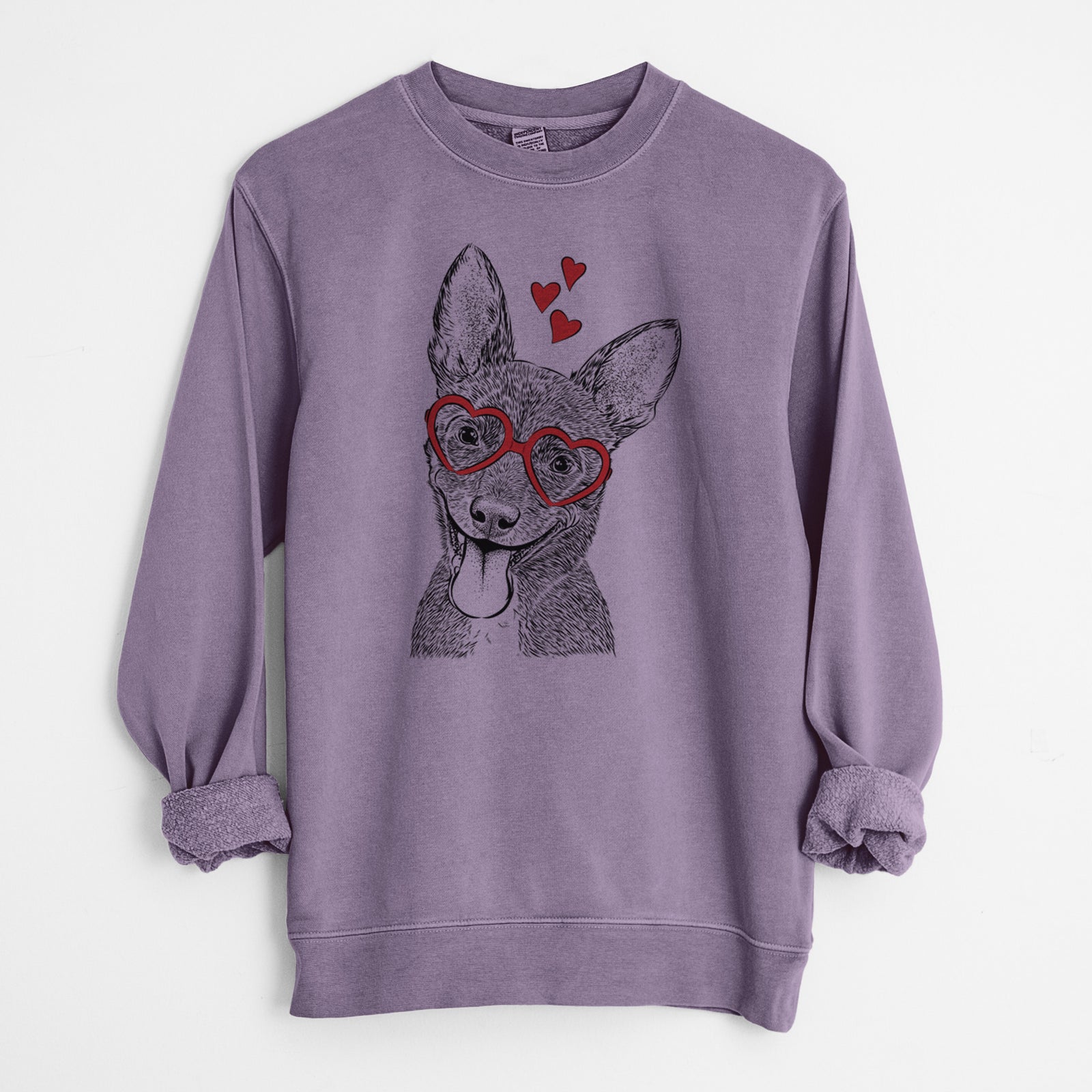 Valentine Elvira the Terrier Mix - Unisex Pigment Dyed Crew Sweatshirt