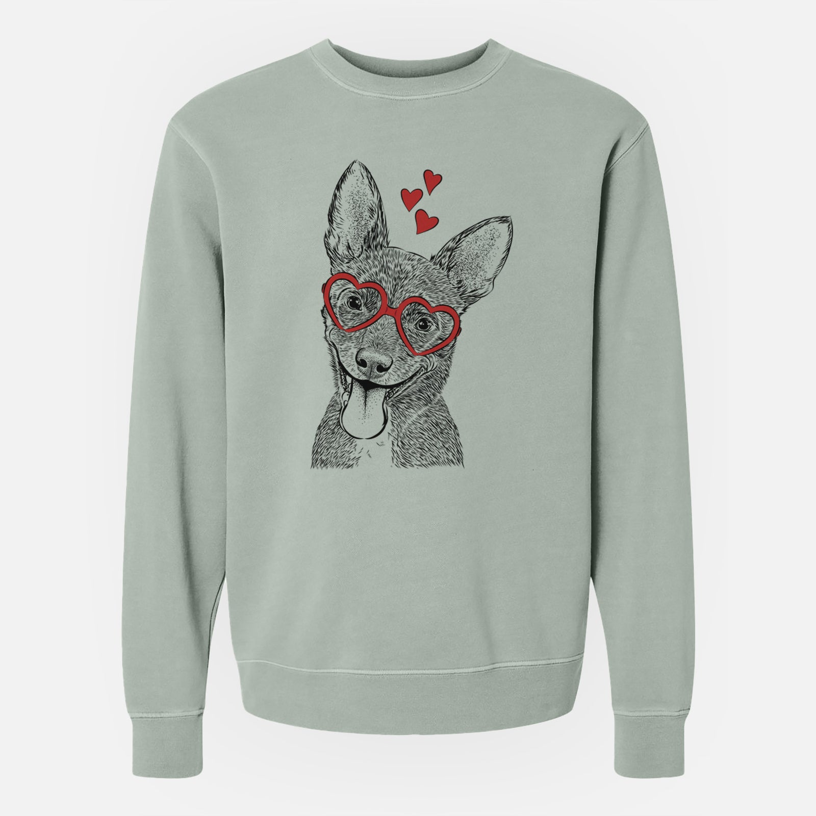 Valentine Elvira the Terrier Mix - Unisex Pigment Dyed Crew Sweatshirt