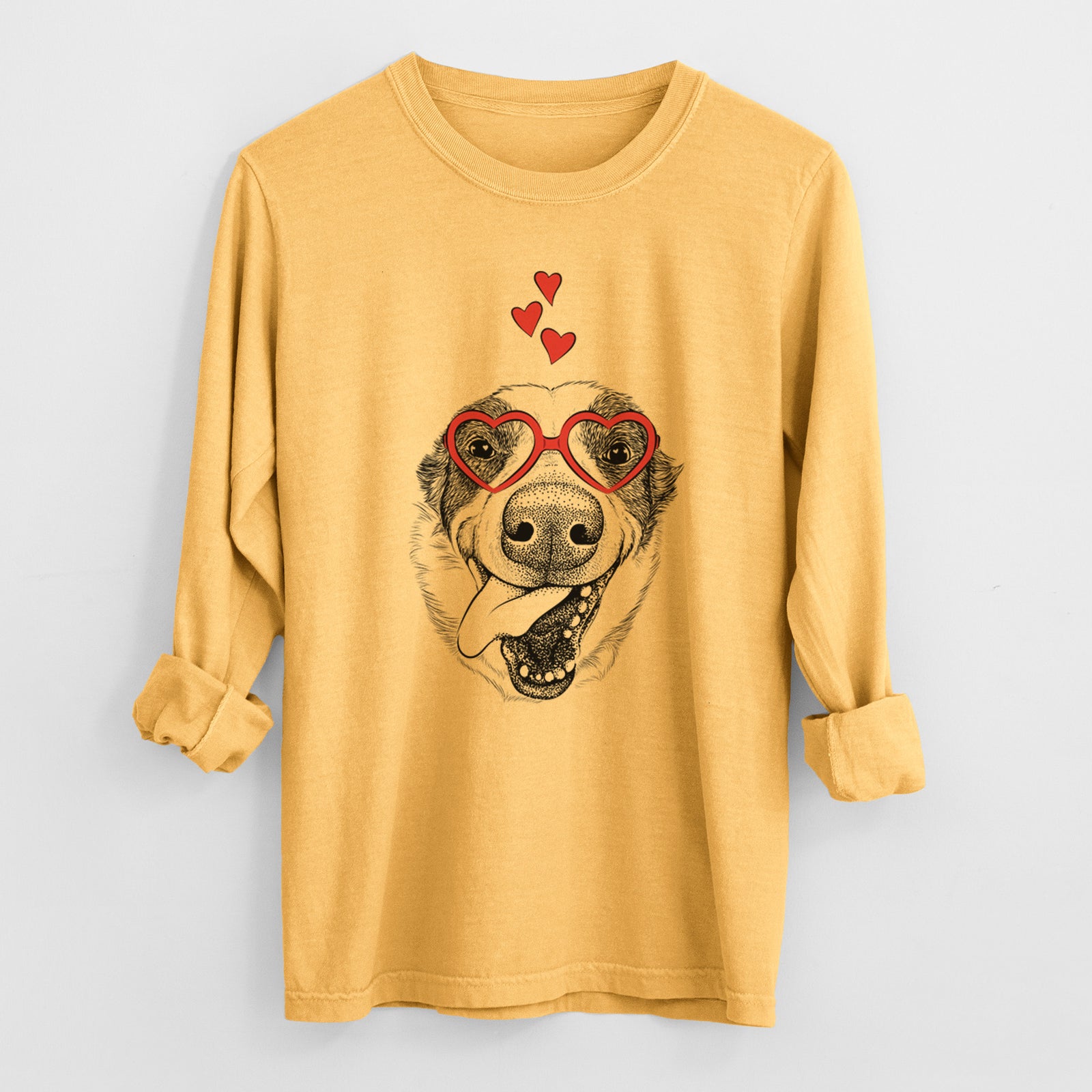 Valentine Elwood the Border Collie - Heavyweight 100% Cotton Long Sleeve