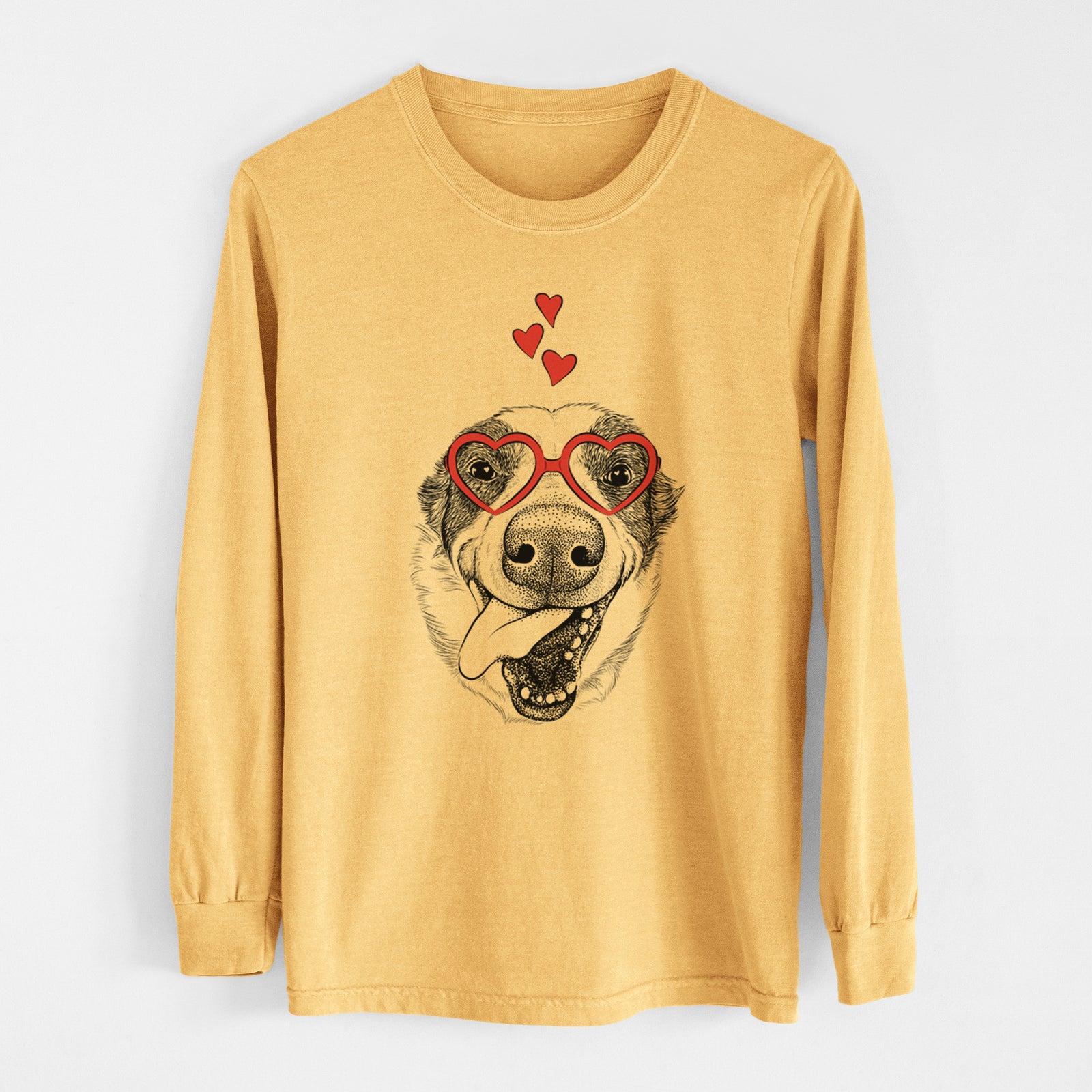Valentine Elwood the Border Collie - Heavyweight 100% Cotton Long Sleeve