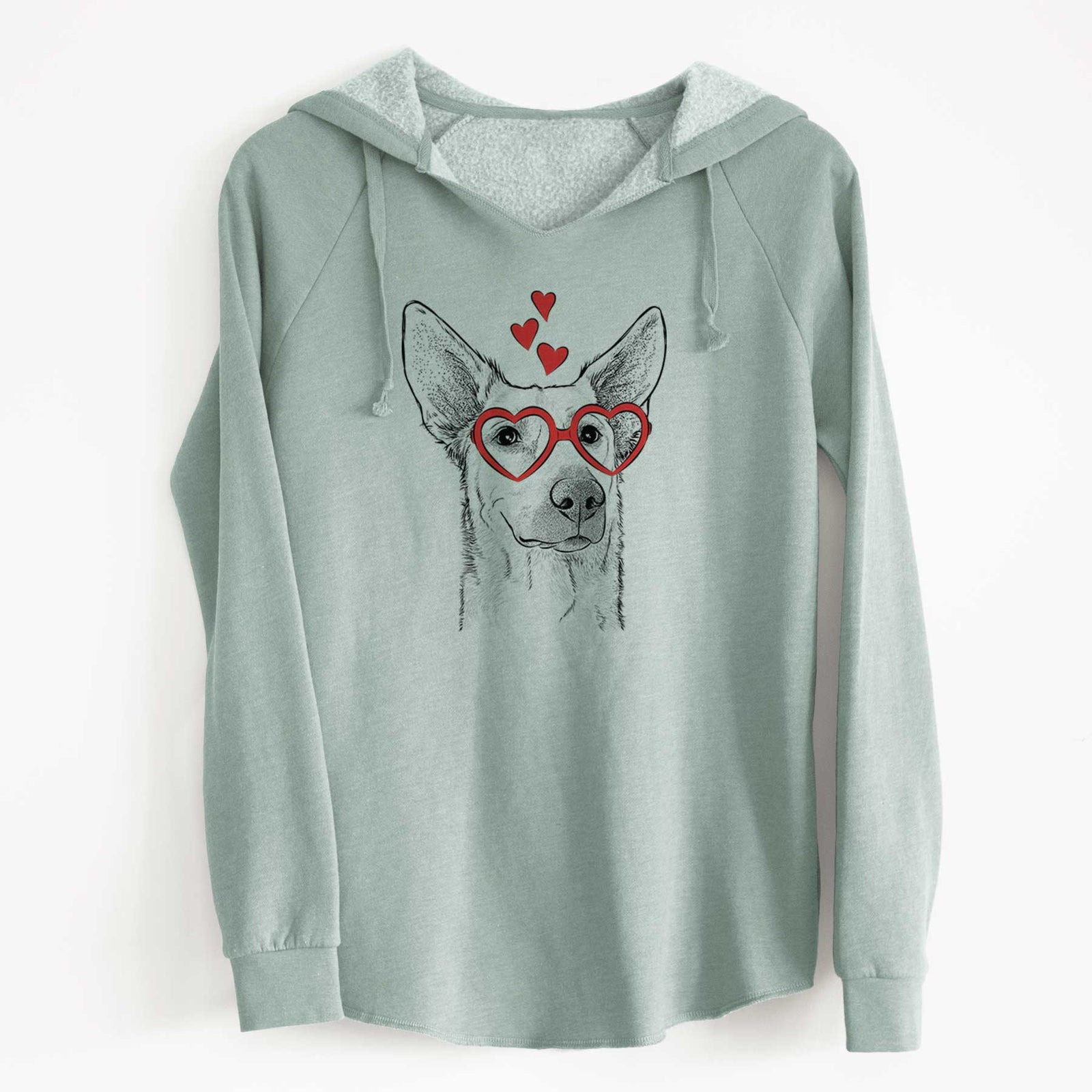Valentine Ember the Shepherd Mix - Cali Wave Hooded Sweatshirt