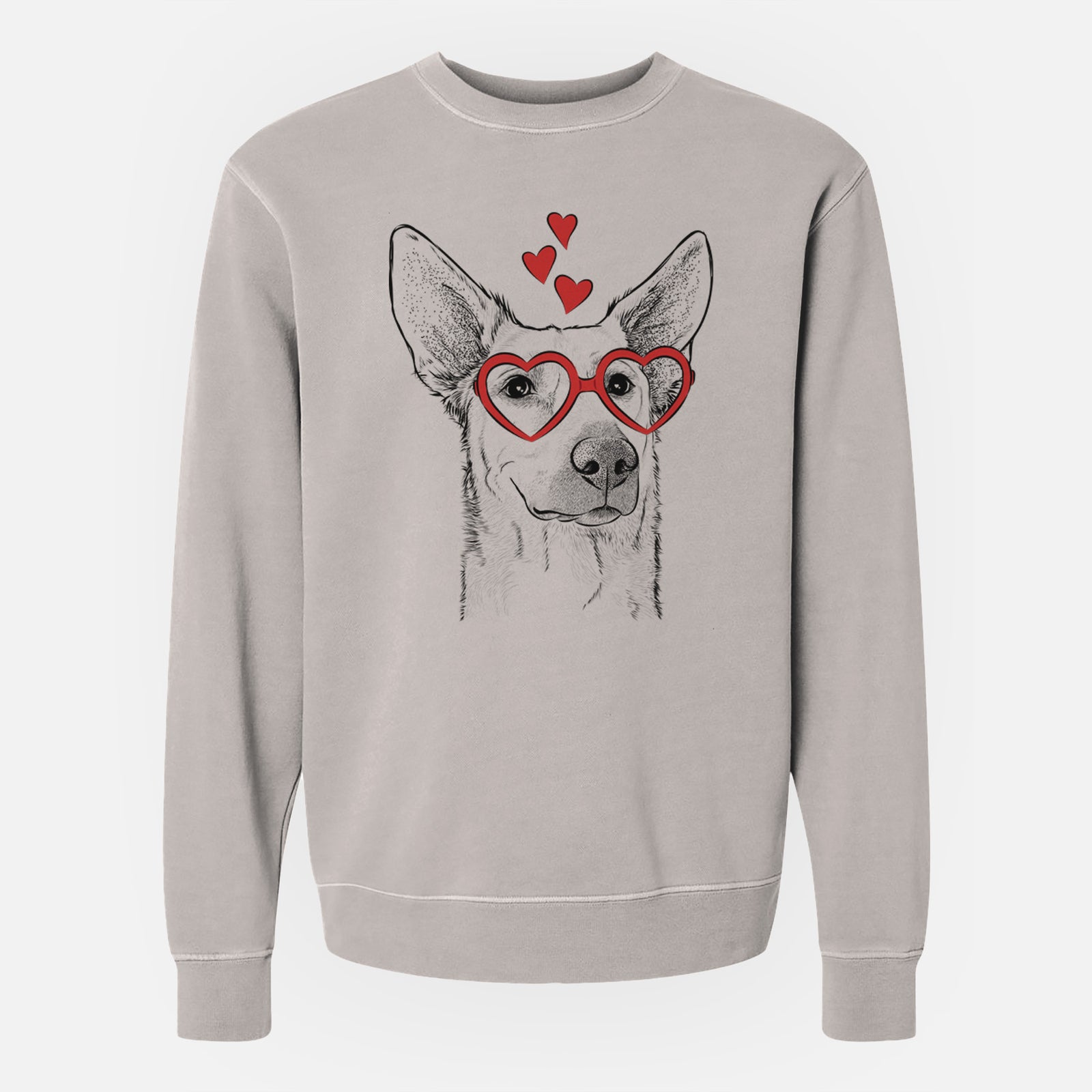 Valentine Ember the Shepherd Mix - Unisex Pigment Dyed Crew Sweatshirt