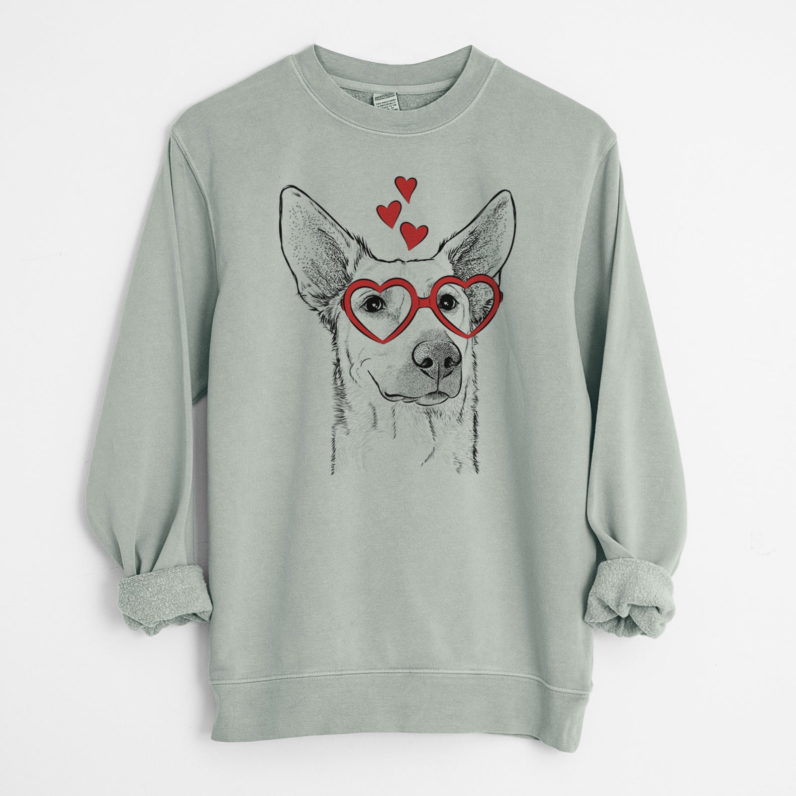 Valentine Ember the Shepherd Mix - Unisex Pigment Dyed Crew Sweatshirt