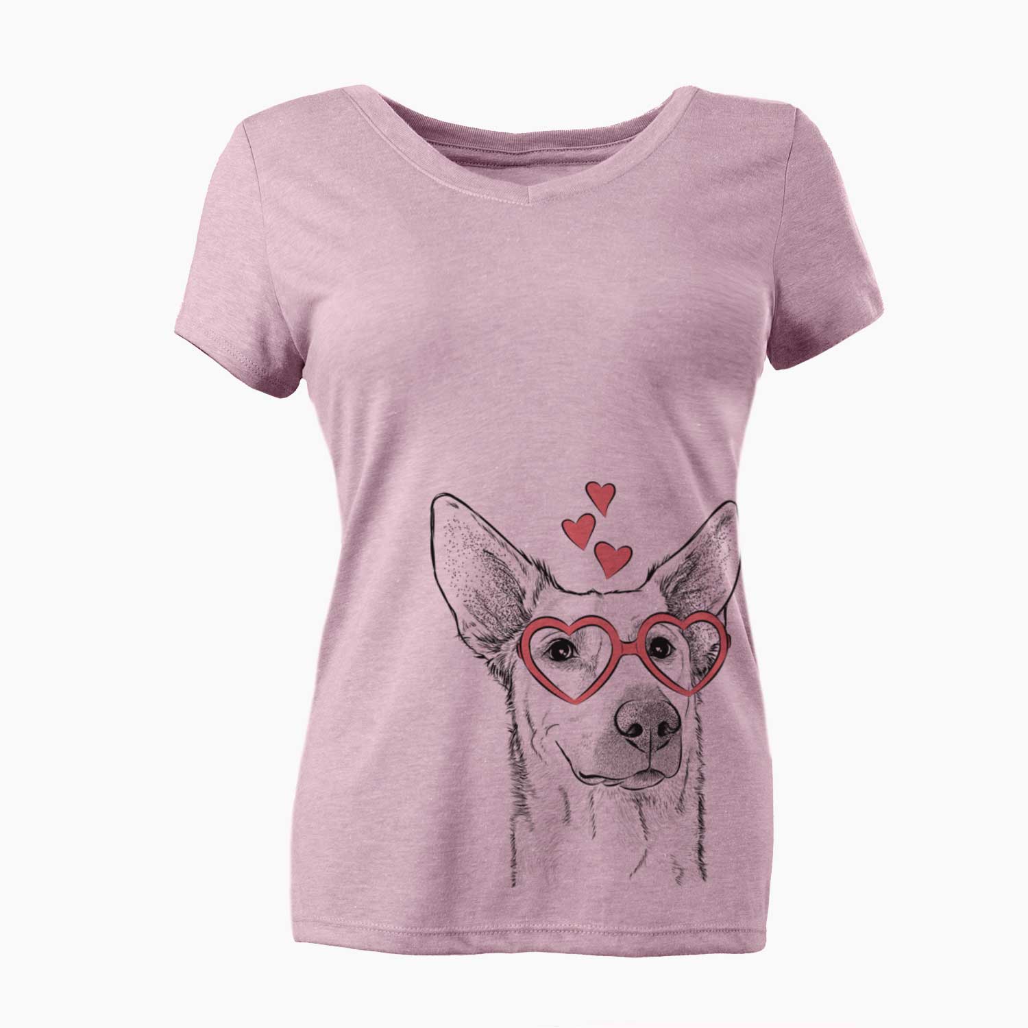 Valentine Ember the Shepherd Mix - Women's V-neck Shirt