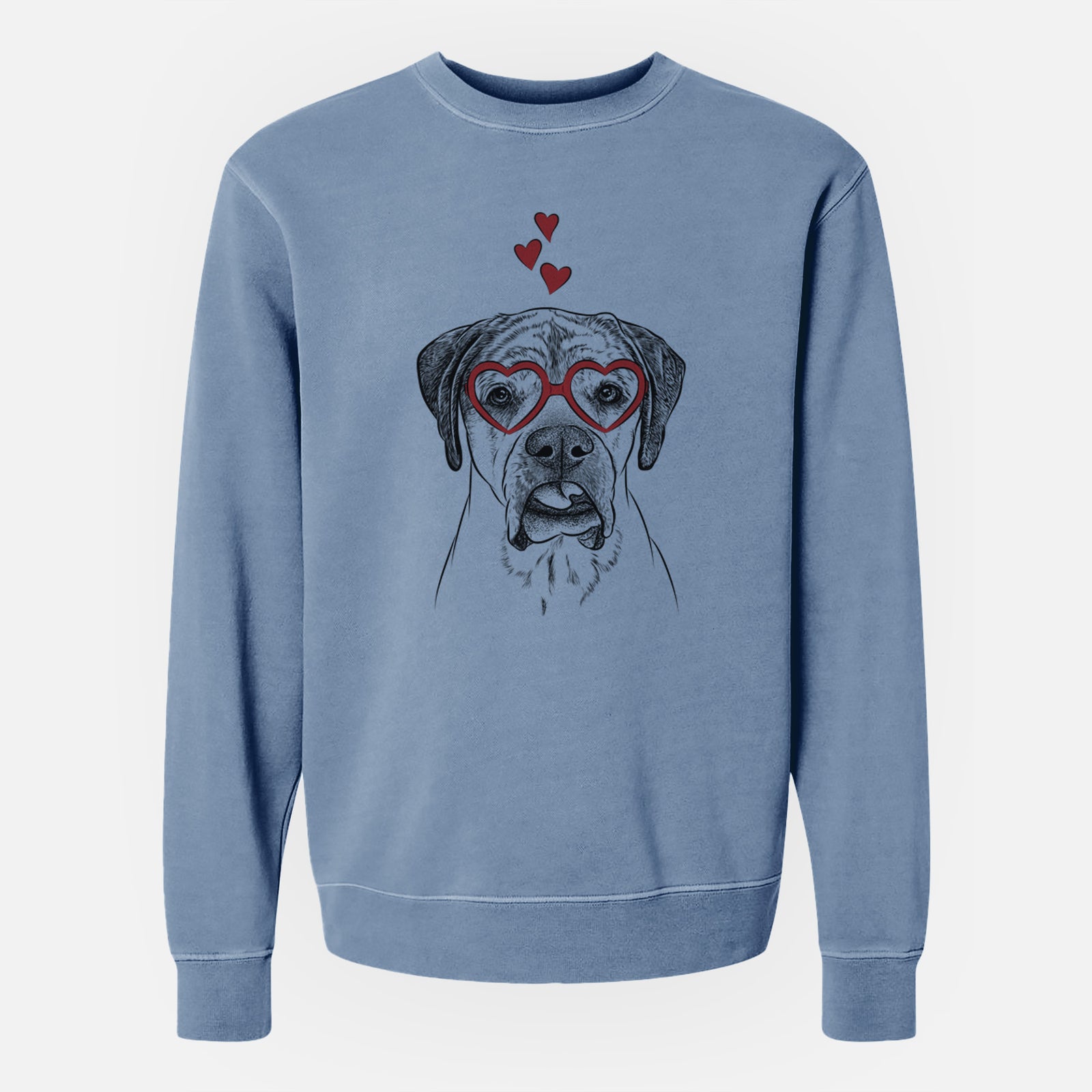 Valentine Emma the English Mastiff - Unisex Pigment Dyed Crew Sweatshirt