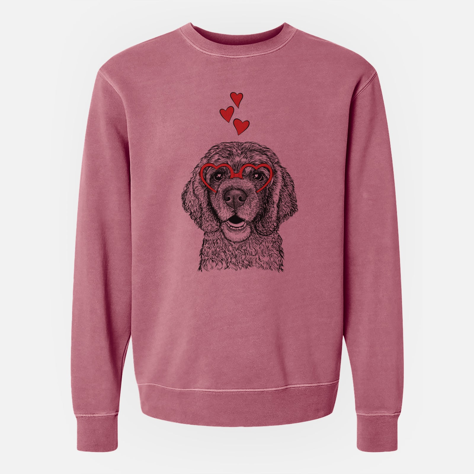Valentine Fannie Mae the Cocker Spaniel - Unisex Pigment Dyed Crew Sweatshirt