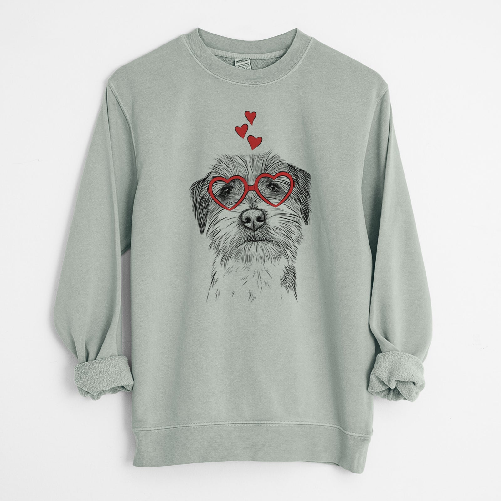 Valentine Feis the Parson Russell Terrier - Unisex Pigment Dyed Crew Sweatshirt