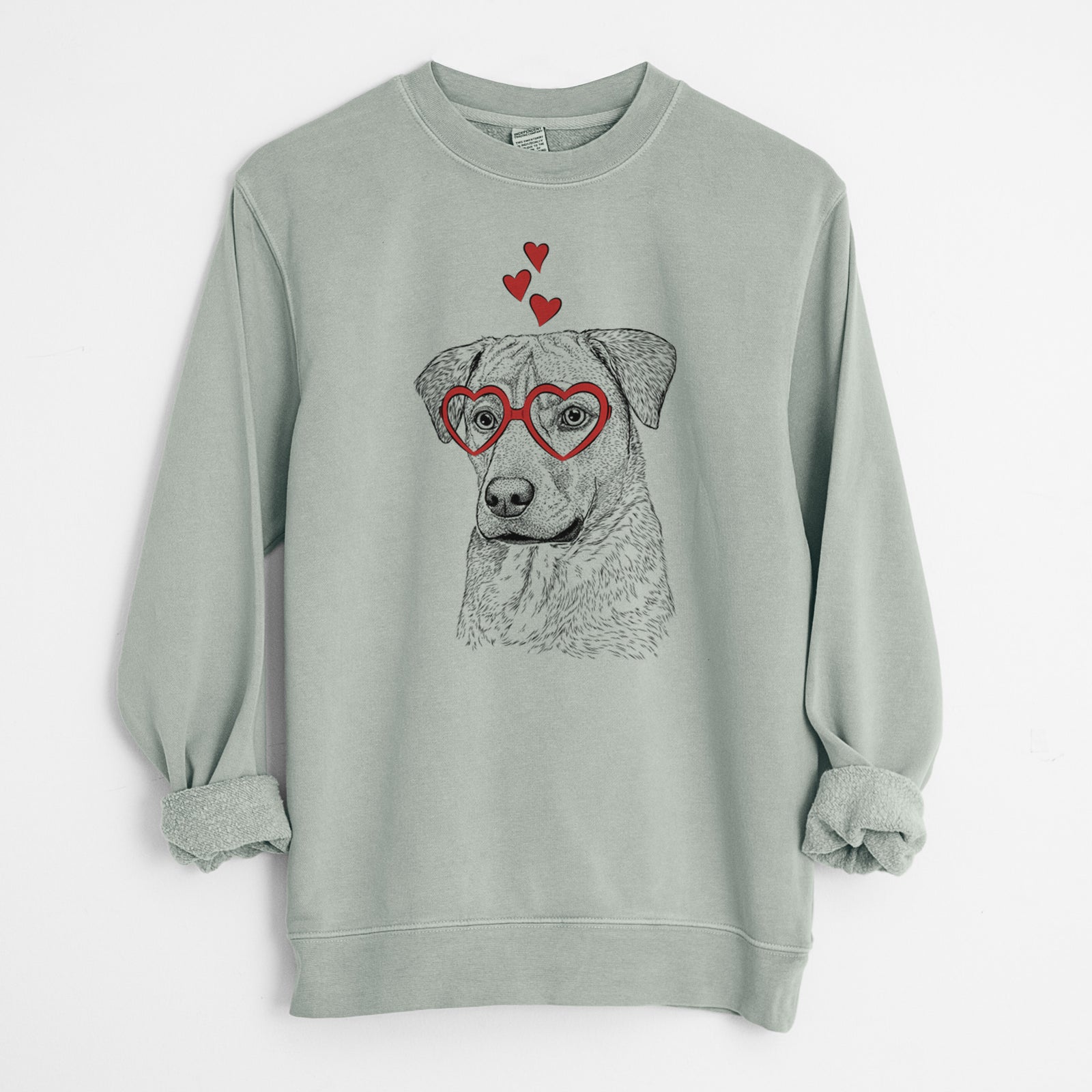 Valentine Feta the Mixed Breed - Unisex Pigment Dyed Crew Sweatshirt