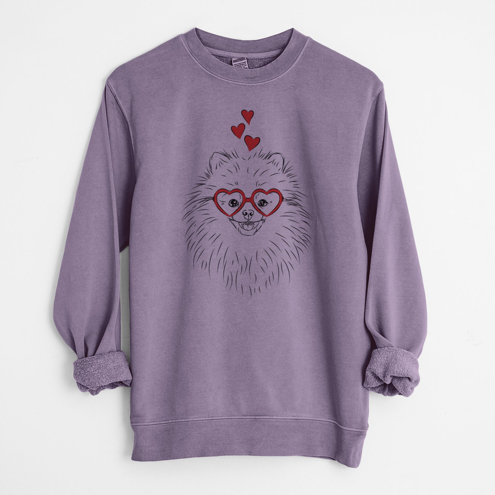 Valentine Finn the Pomeranian - Unisex Pigment Dyed Crew Sweatshirt