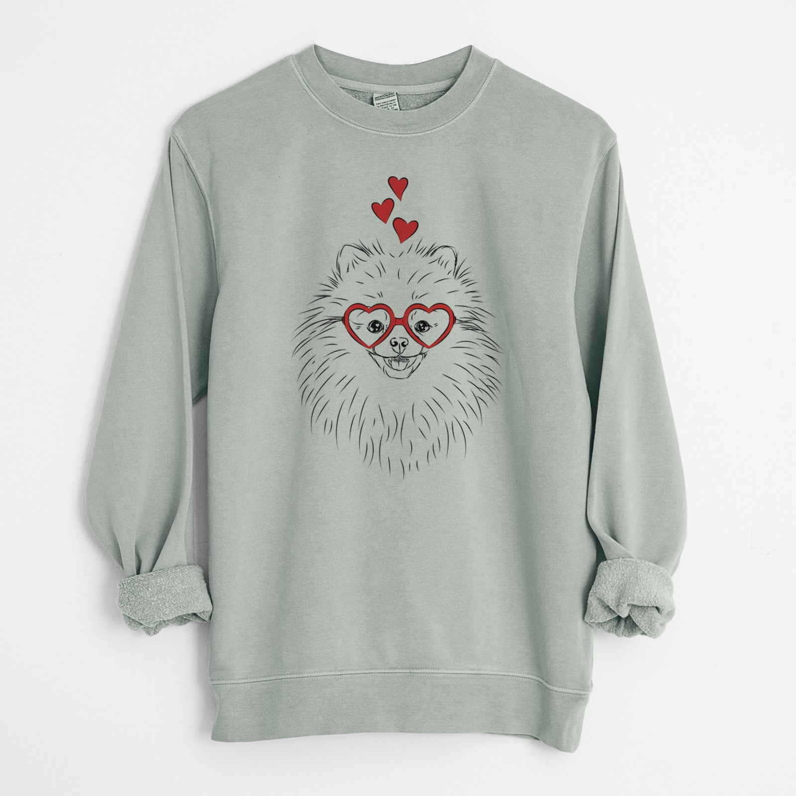 Valentine Finn the Pomeranian - Unisex Pigment Dyed Crew Sweatshirt