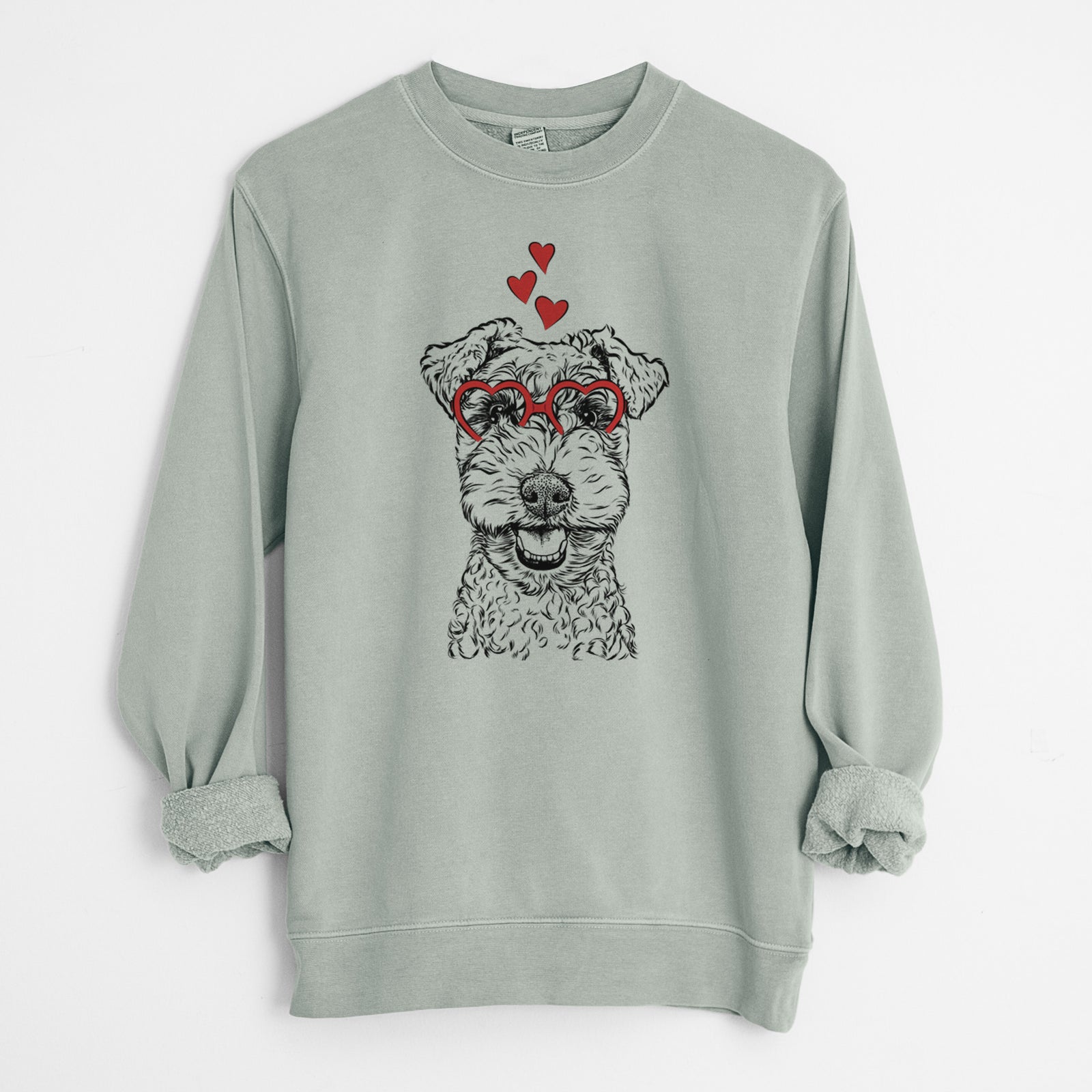 Valentine Fintan the Irish Troodle - Unisex Pigment Dyed Crew Sweatshirt