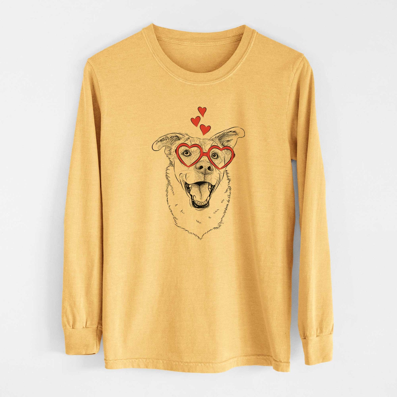 Valentine Fira the Saint Bernard Husky Mix - Heavyweight 100% Cotton Long Sleeve