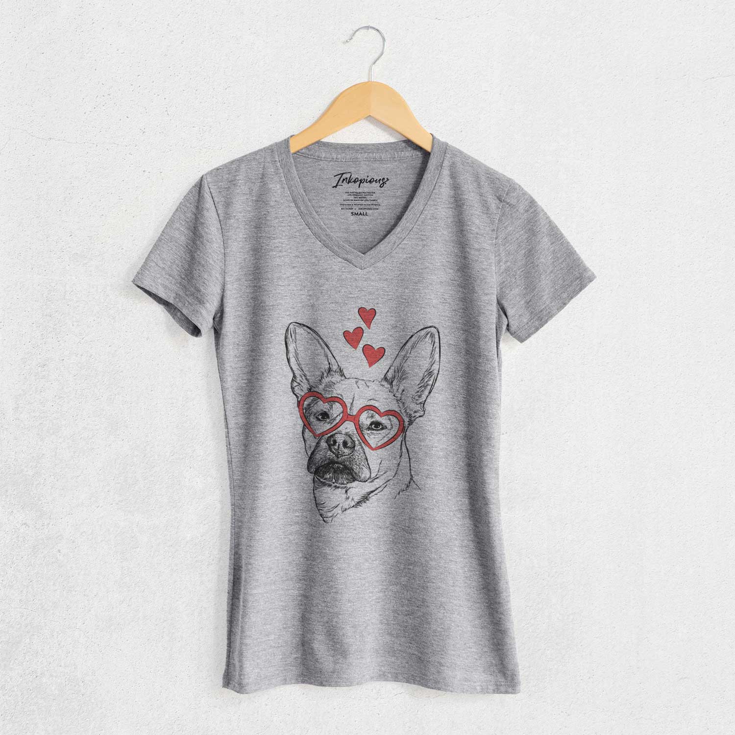 Valentine Frankie the Mixed Breed - Women's V-neck Shirt