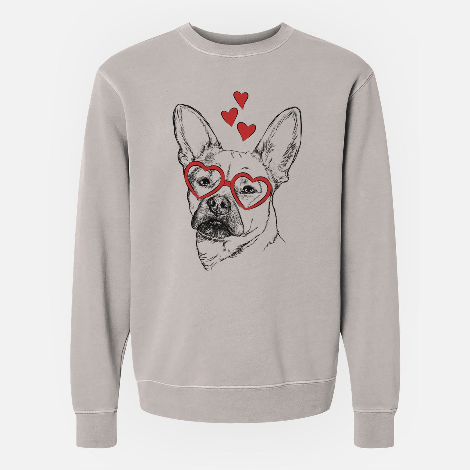 Valentine Frankie the Mixed Breed - Unisex Pigment Dyed Crew Sweatshirt