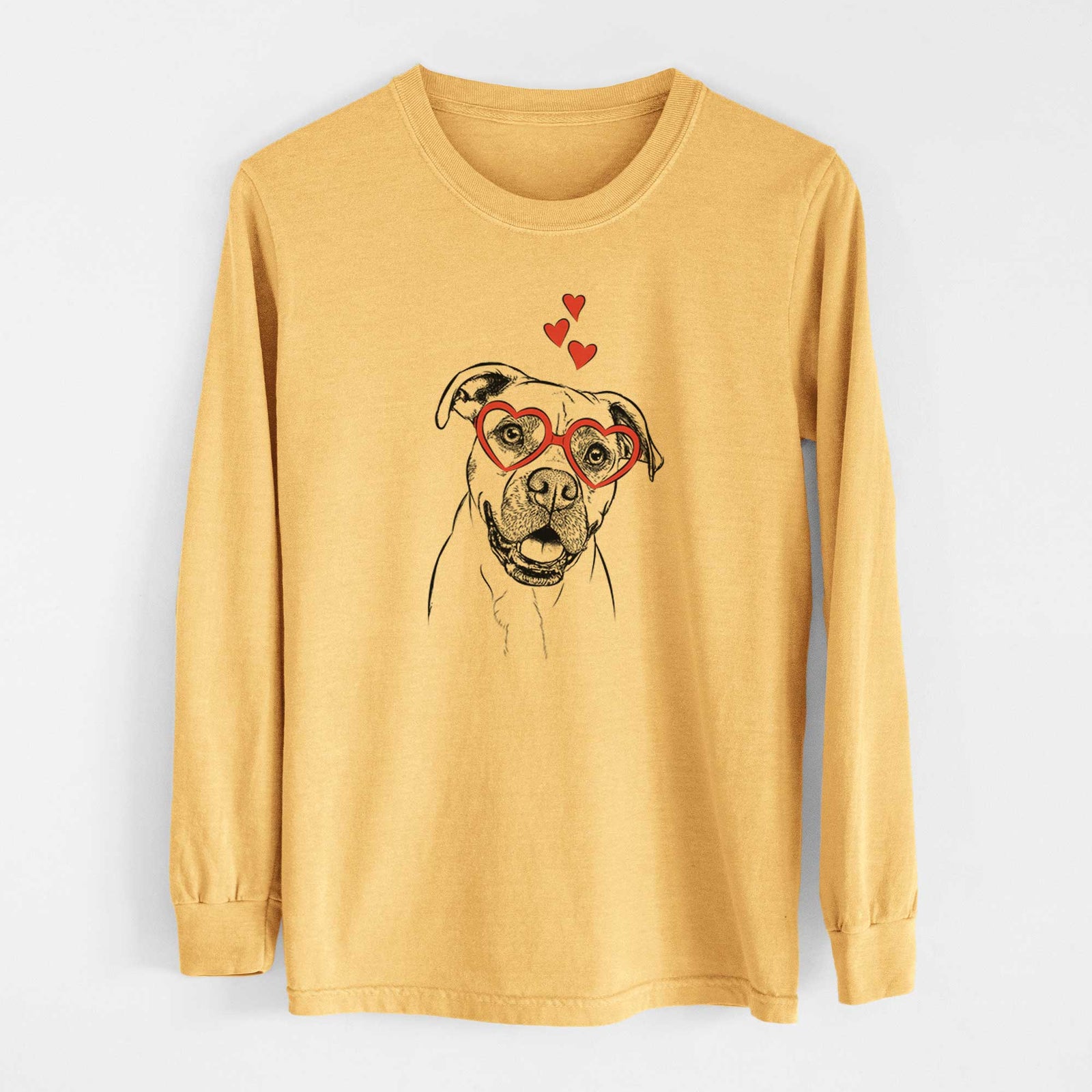 Valentine Frankie Tankie the Boxer Mix - Heavyweight 100% Cotton Long Sleeve