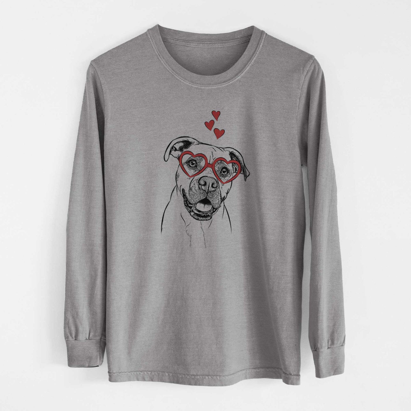 Valentine Frankie Tankie the Boxer Mix - Heavyweight 100% Cotton Long Sleeve