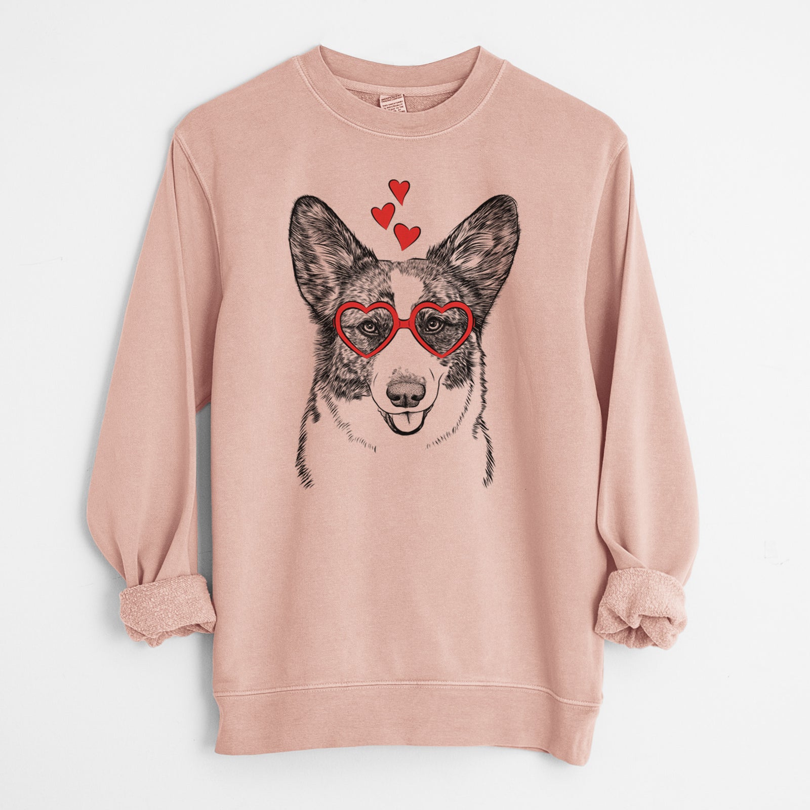 Valentine Gabby the Cardigan Welsh Corgi - Unisex Pigment Dyed Crew Sweatshirt