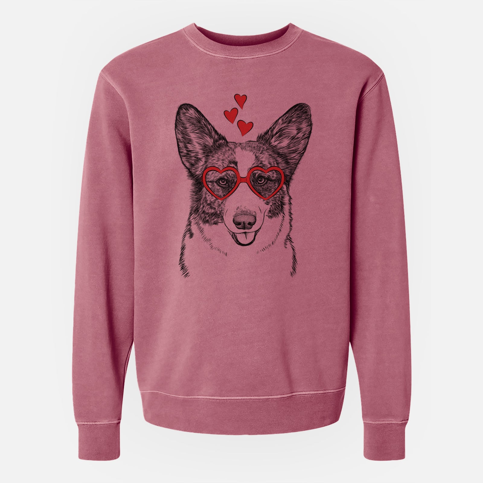 Valentine Gabby the Cardigan Welsh Corgi - Unisex Pigment Dyed Crew Sweatshirt