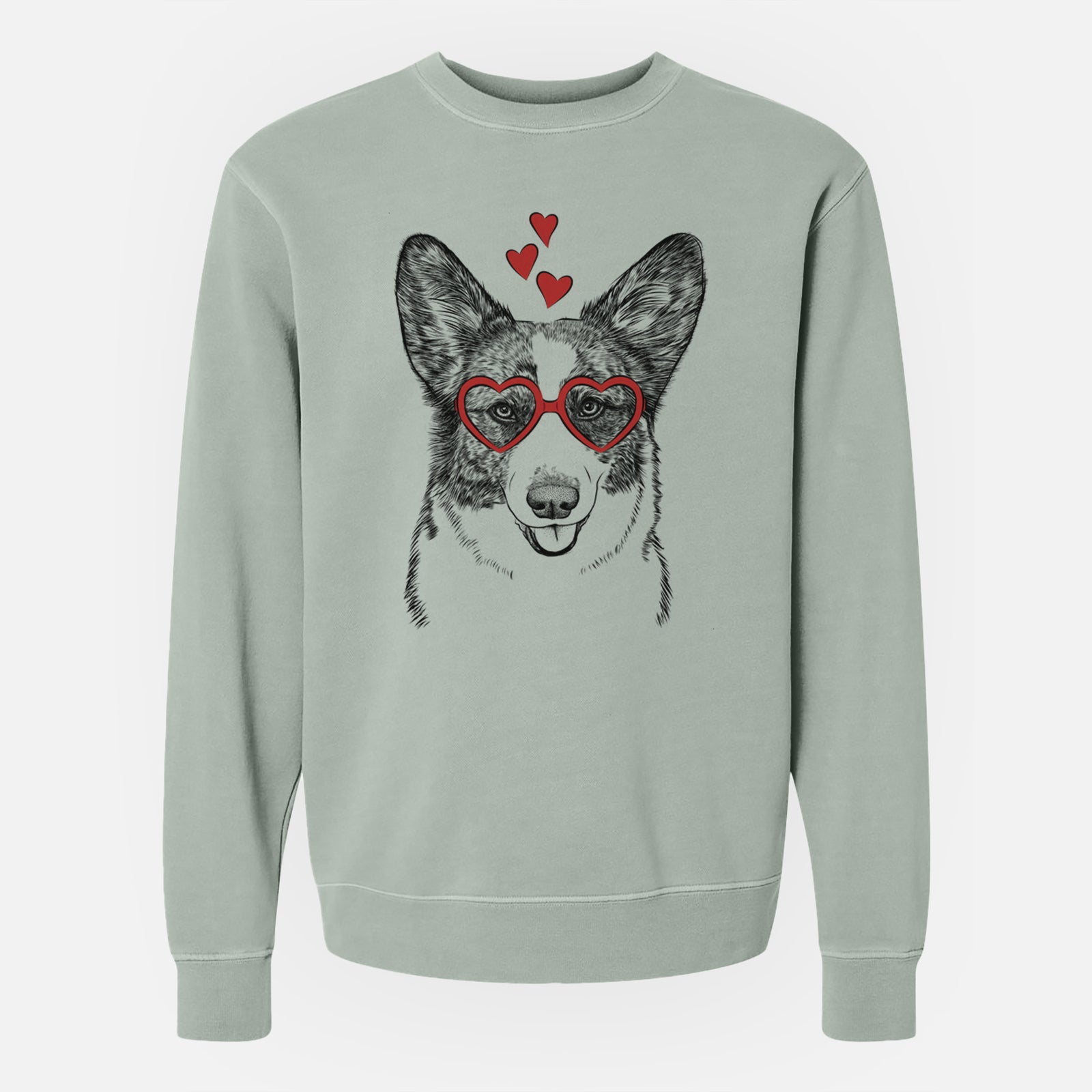 Valentine Gabby the Cardigan Welsh Corgi - Unisex Pigment Dyed Crew Sweatshirt