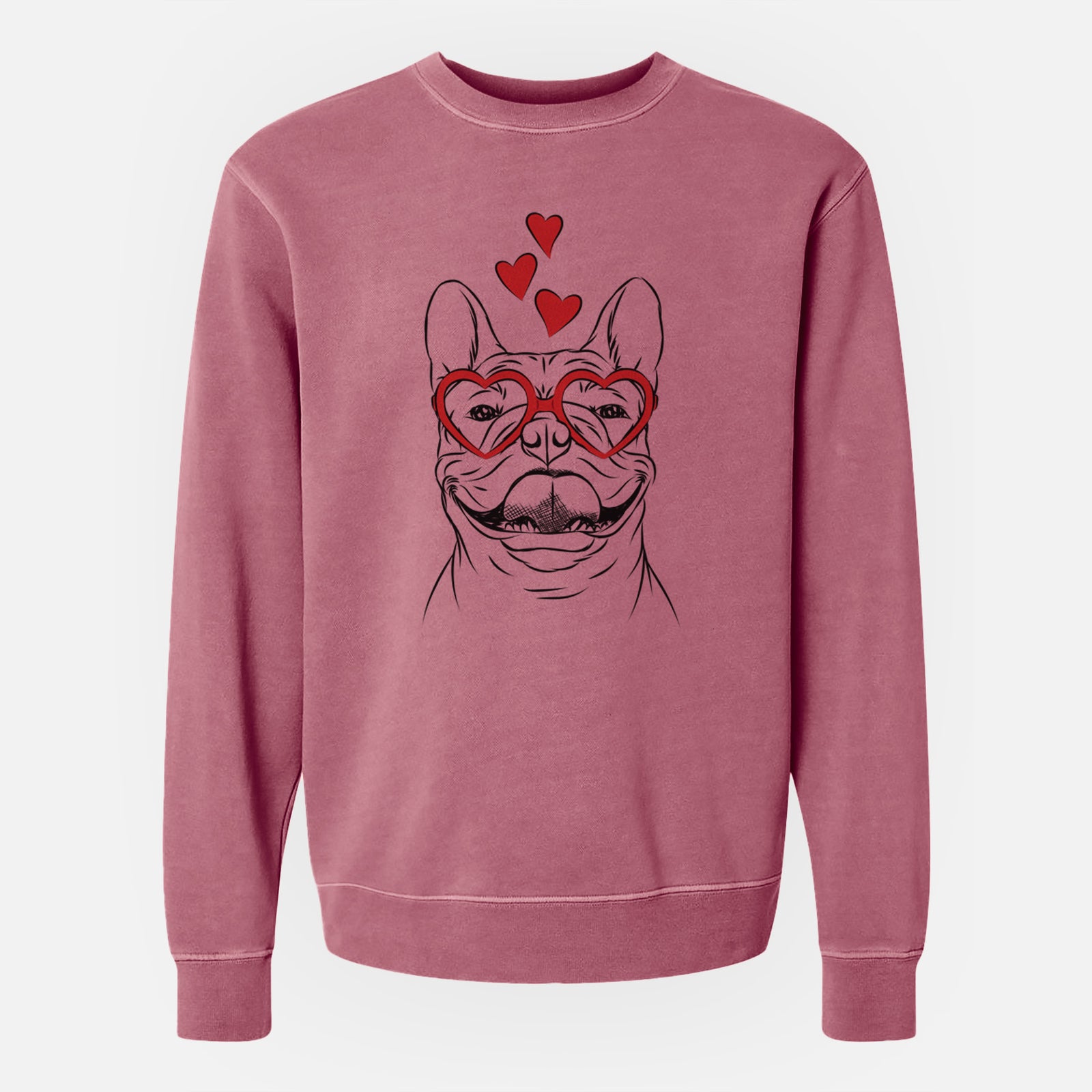 Valentine Gaston the French Bulldog - Unisex Pigment Dyed Crew Sweatshirt