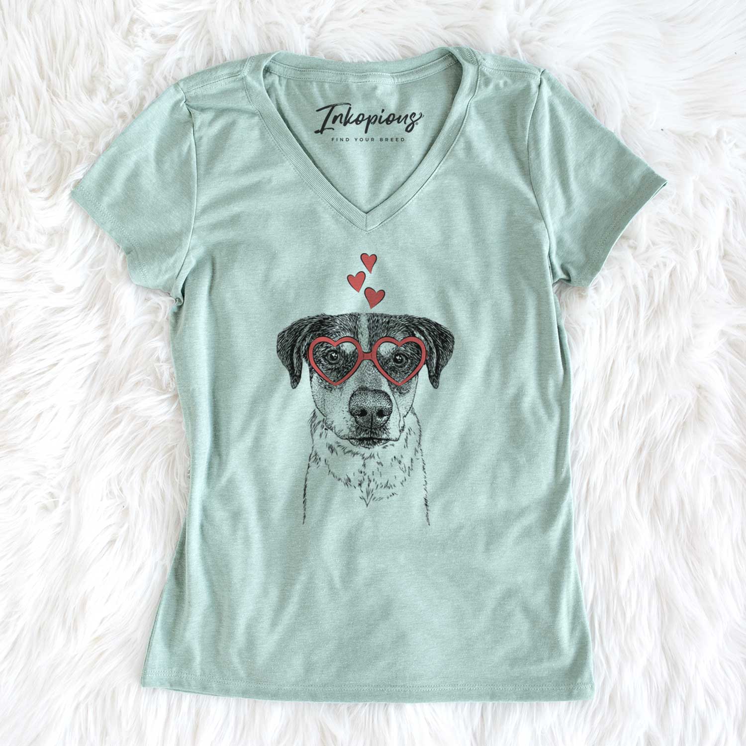 Valentine Gertrude the Mixed Breed - Women's V-neck Shirt