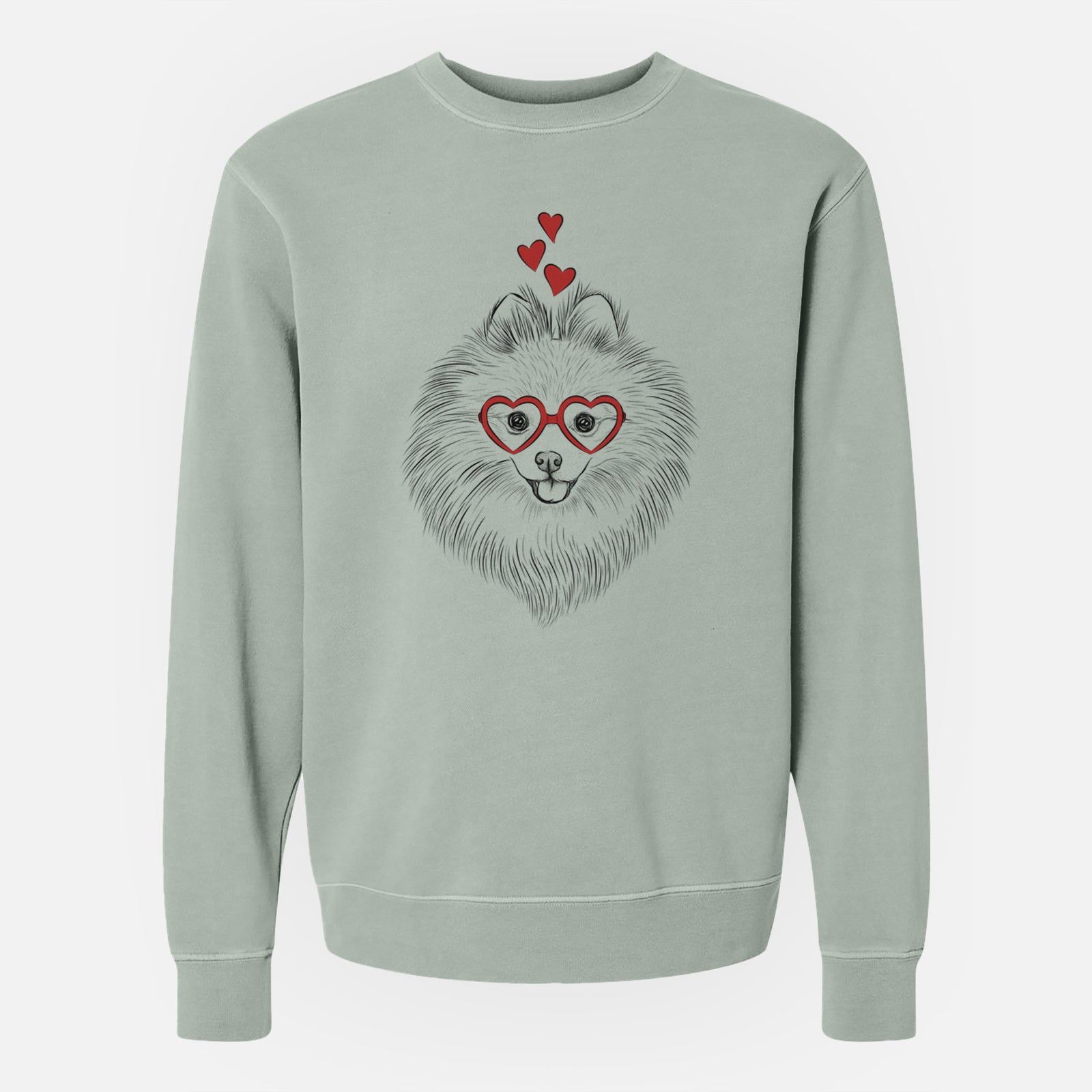 Valentine GiGi the Pomeranian - Unisex Pigment Dyed Crew Sweatshirt