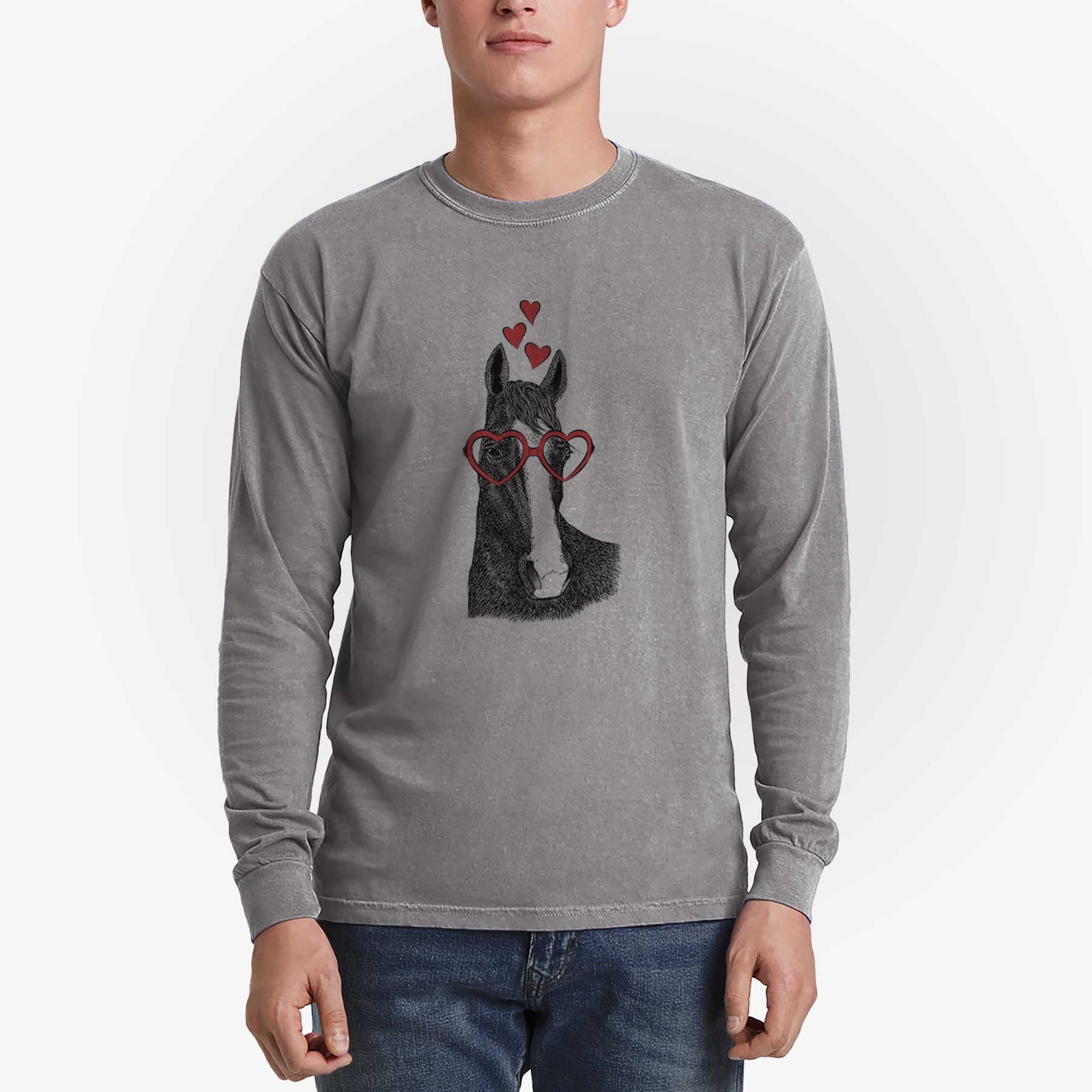 Valentine Gibson the Tennessee Walking Horse - Heavyweight 100% Cotton Long Sleeve