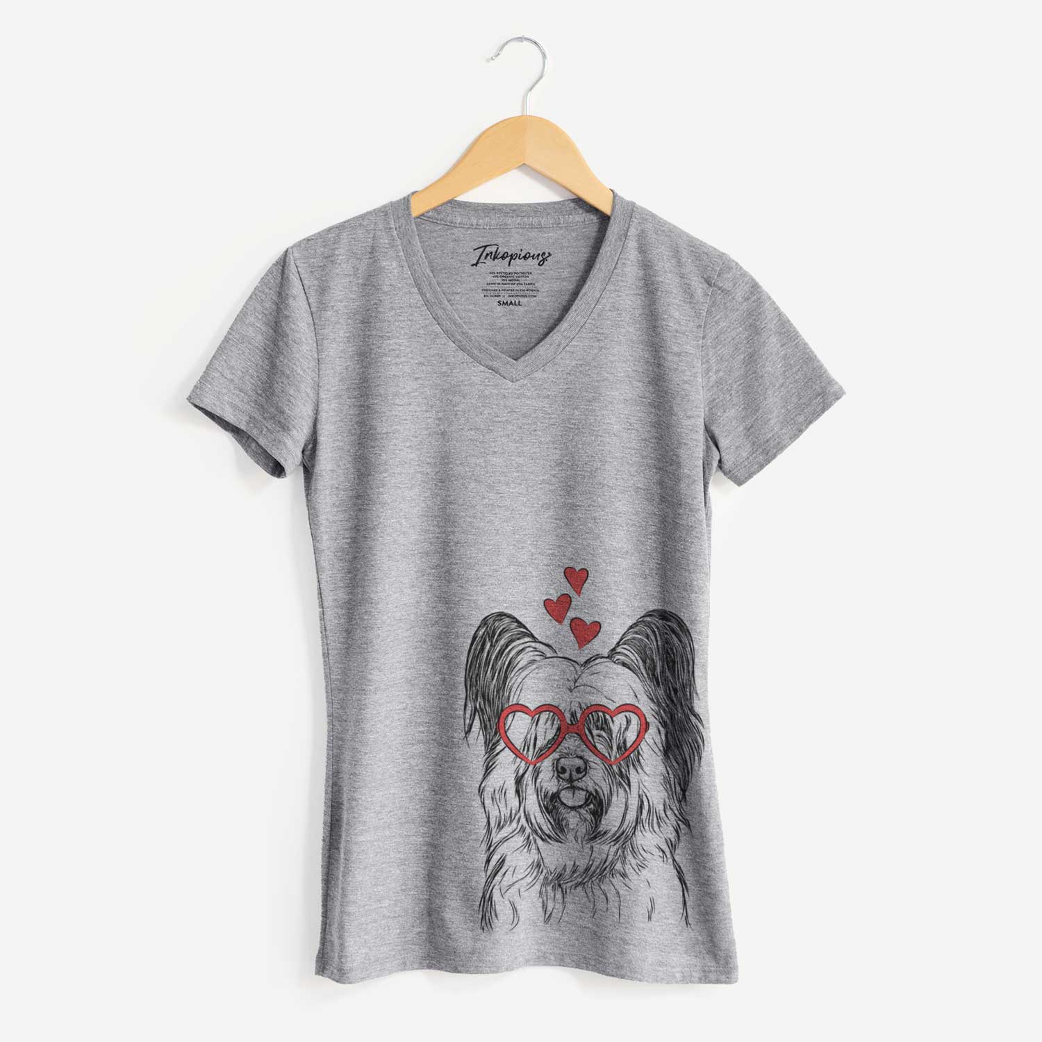 Valentine Gideon the Skye Terrier - Women's V-neck Shirt