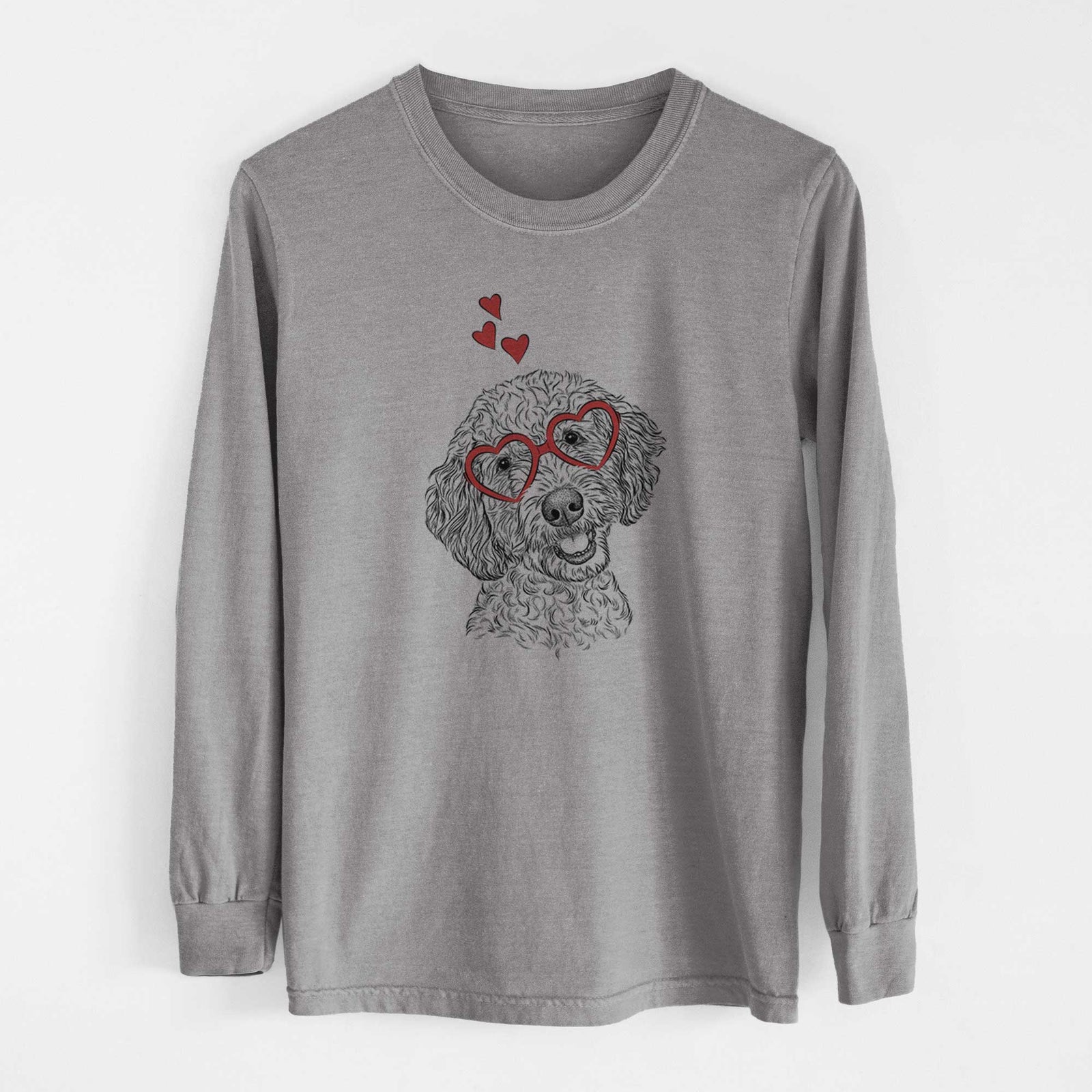 Valentine Gizmo the Goldendoodle - Heavyweight 100% Cotton Long Sleeve