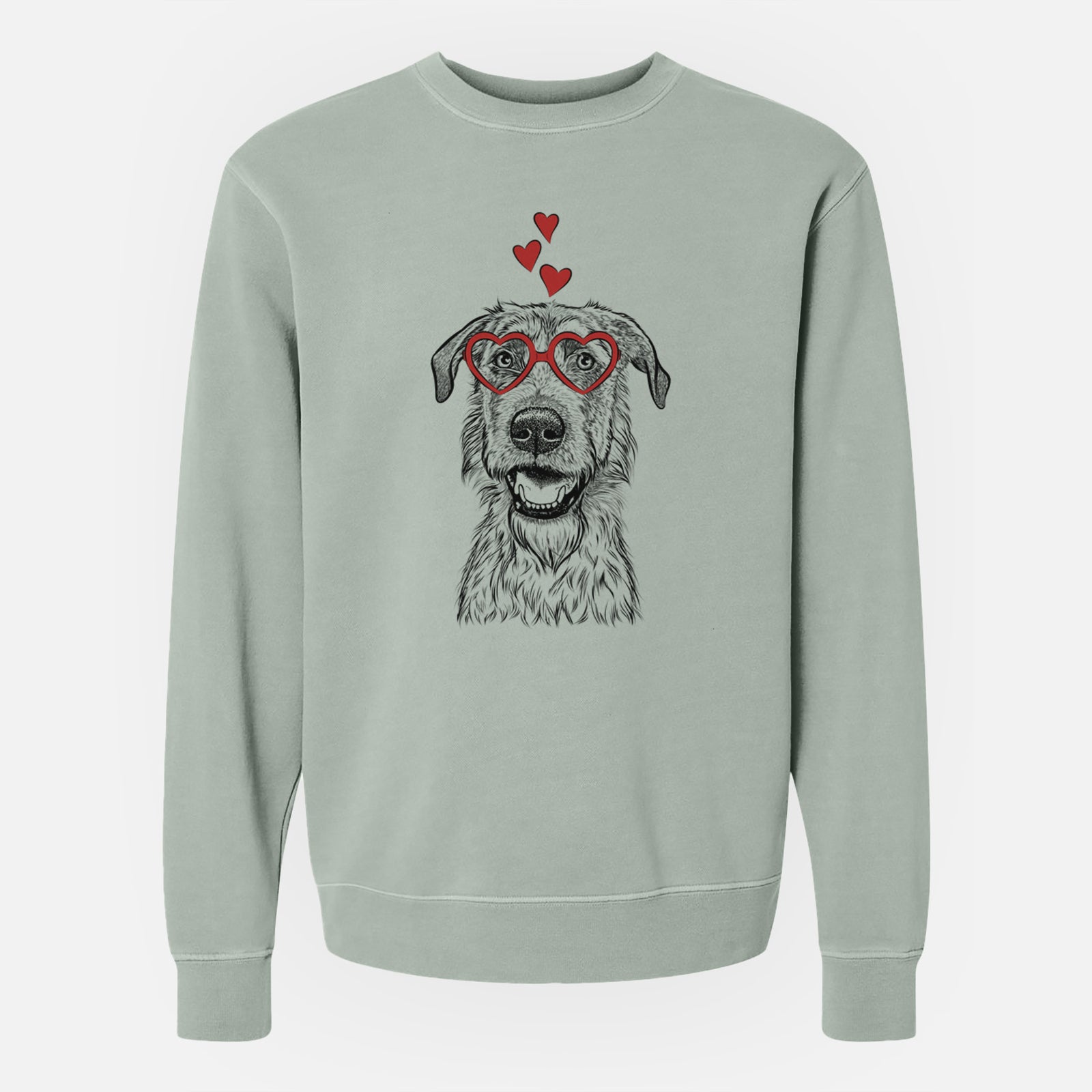 Valentine Griffin the Irish Wolfhound - Unisex Pigment Dyed Crew Sweatshirt