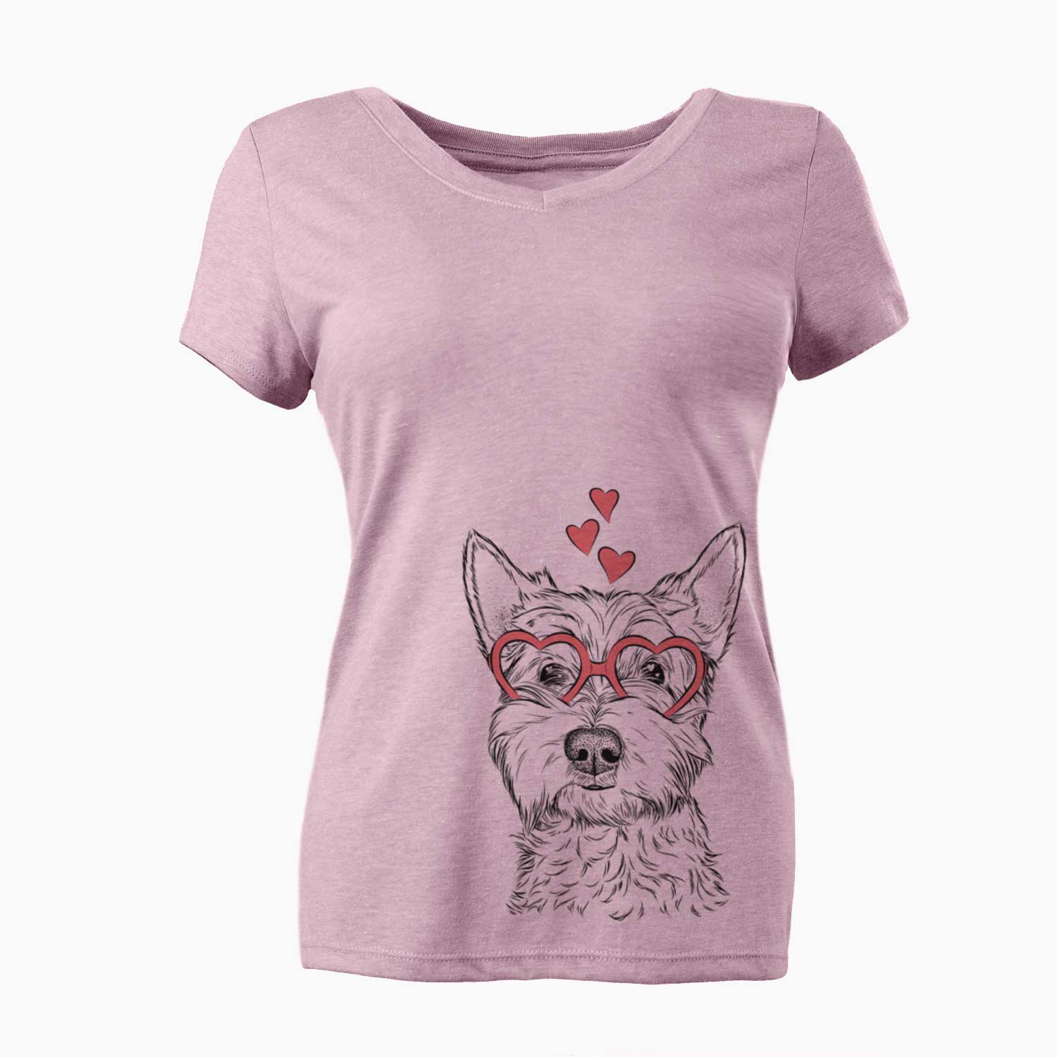 Valentine Grizel the West Highland Terrier - Women's V-neck Shirt