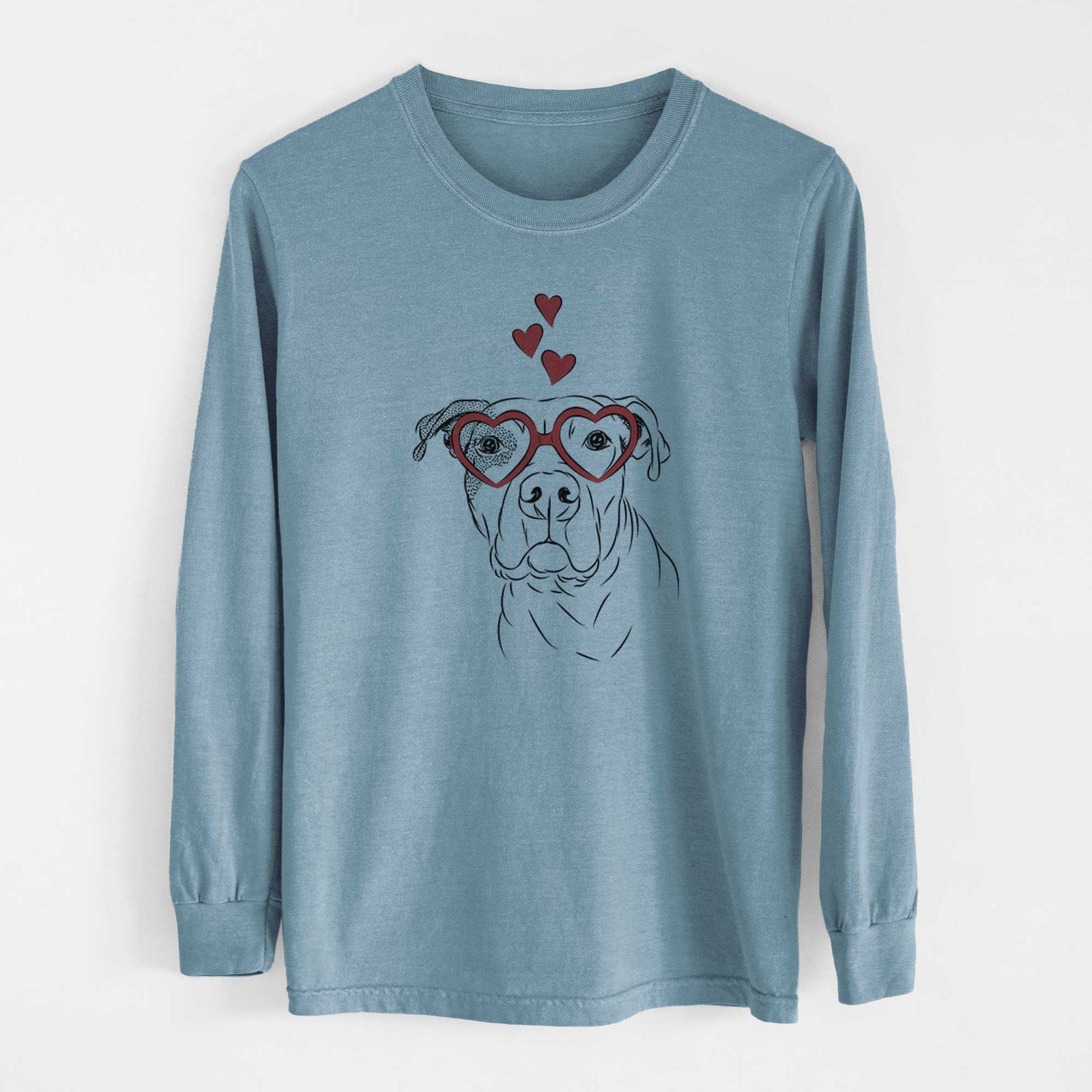 Valentine Gummy the Pitbull - Heavyweight 100% Cotton Long Sleeve