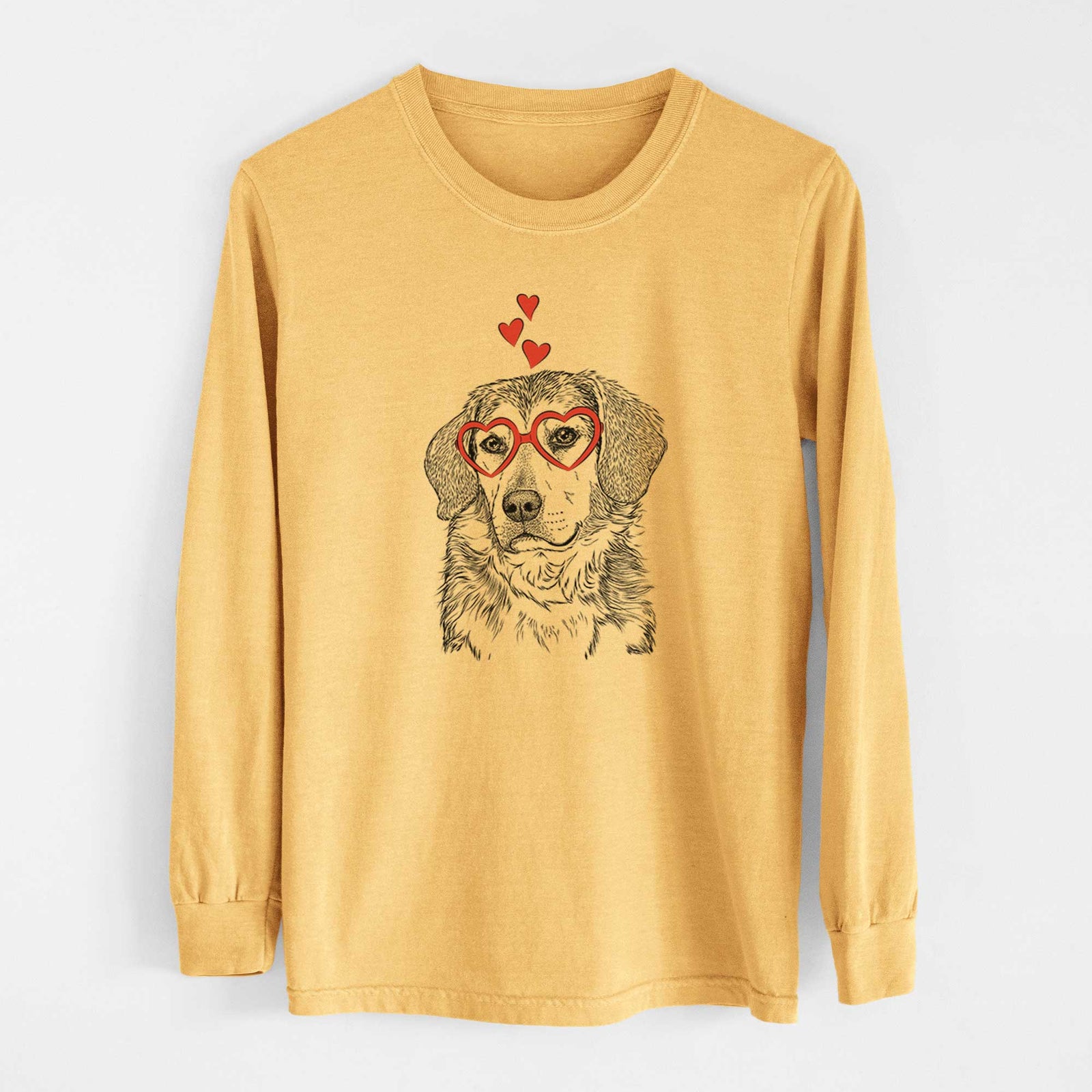 Valentine Gunner the Beagle Mix - Heavyweight 100% Cotton Long Sleeve