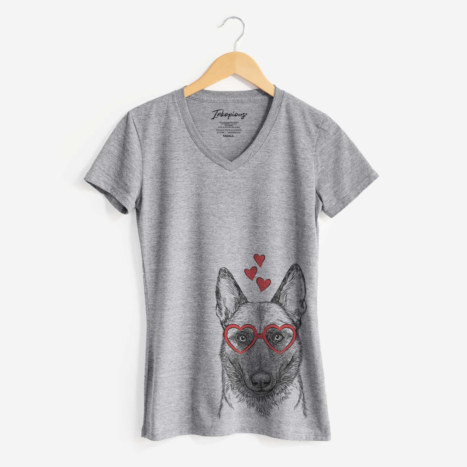 Valentine Gunther the Belgian Malinois - Women's V-neck Shirt