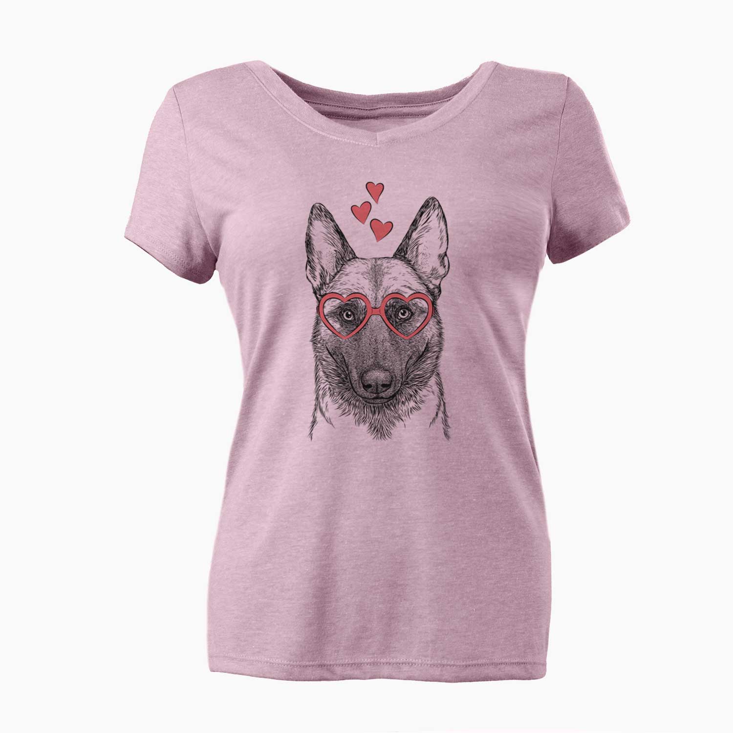Valentine Gunther the Belgian Malinois - Women's V-neck Shirt