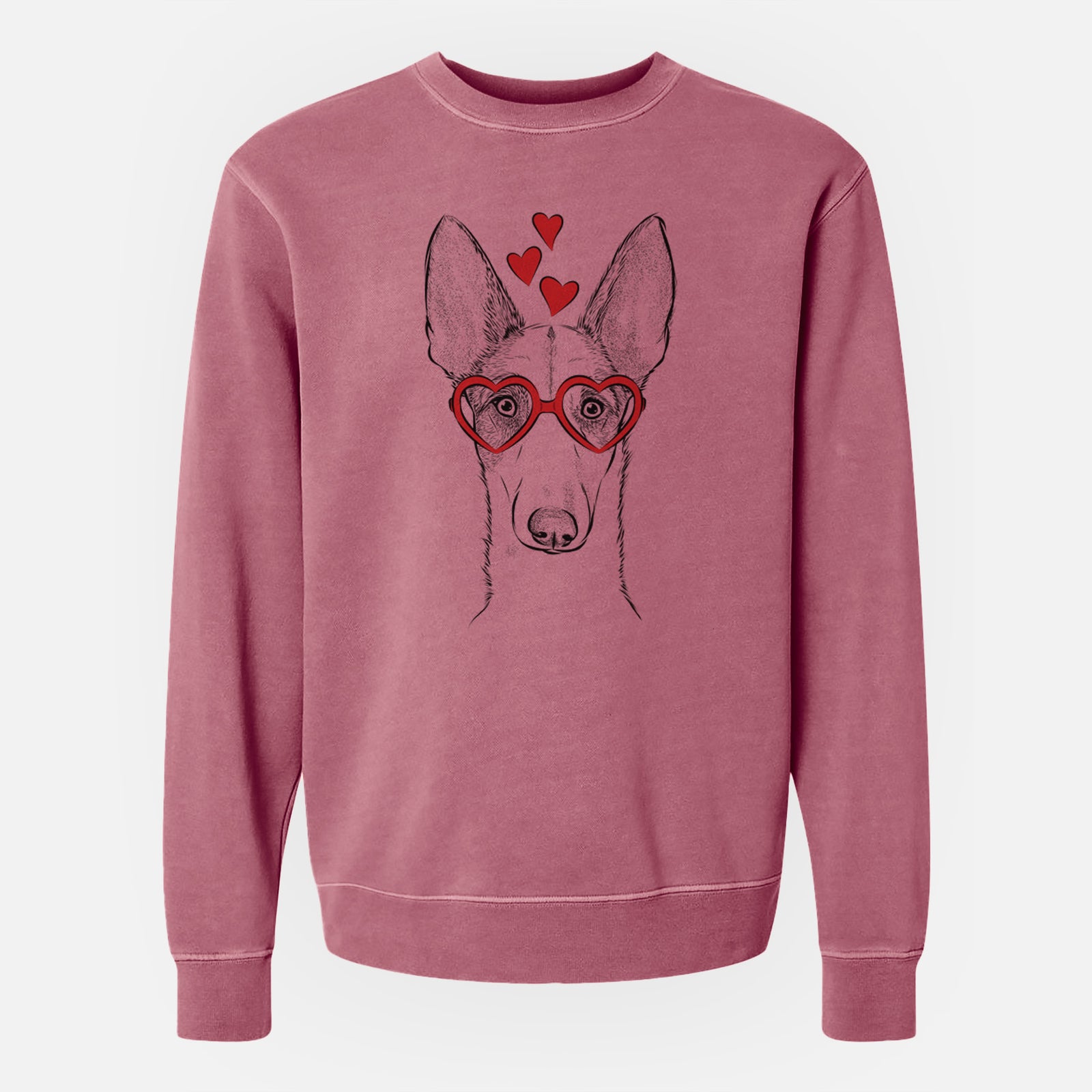 Valentine Halo the Ibizan Sight Hound - Unisex Pigment Dyed Crew Sweatshirt